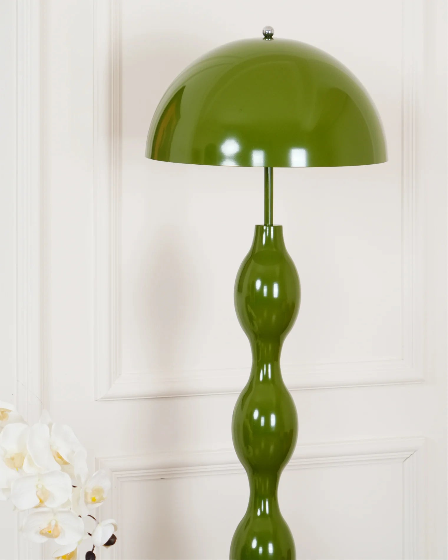 Dori Drop Wavy Mushroom Floor Lamp | Olive Green - Homezee