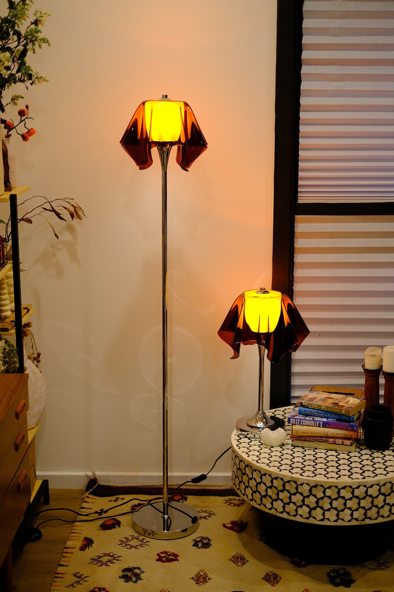 Fazzoletto Floating Handkerchief Lamp Duo – Table & Floor Lamp Set - Homezee