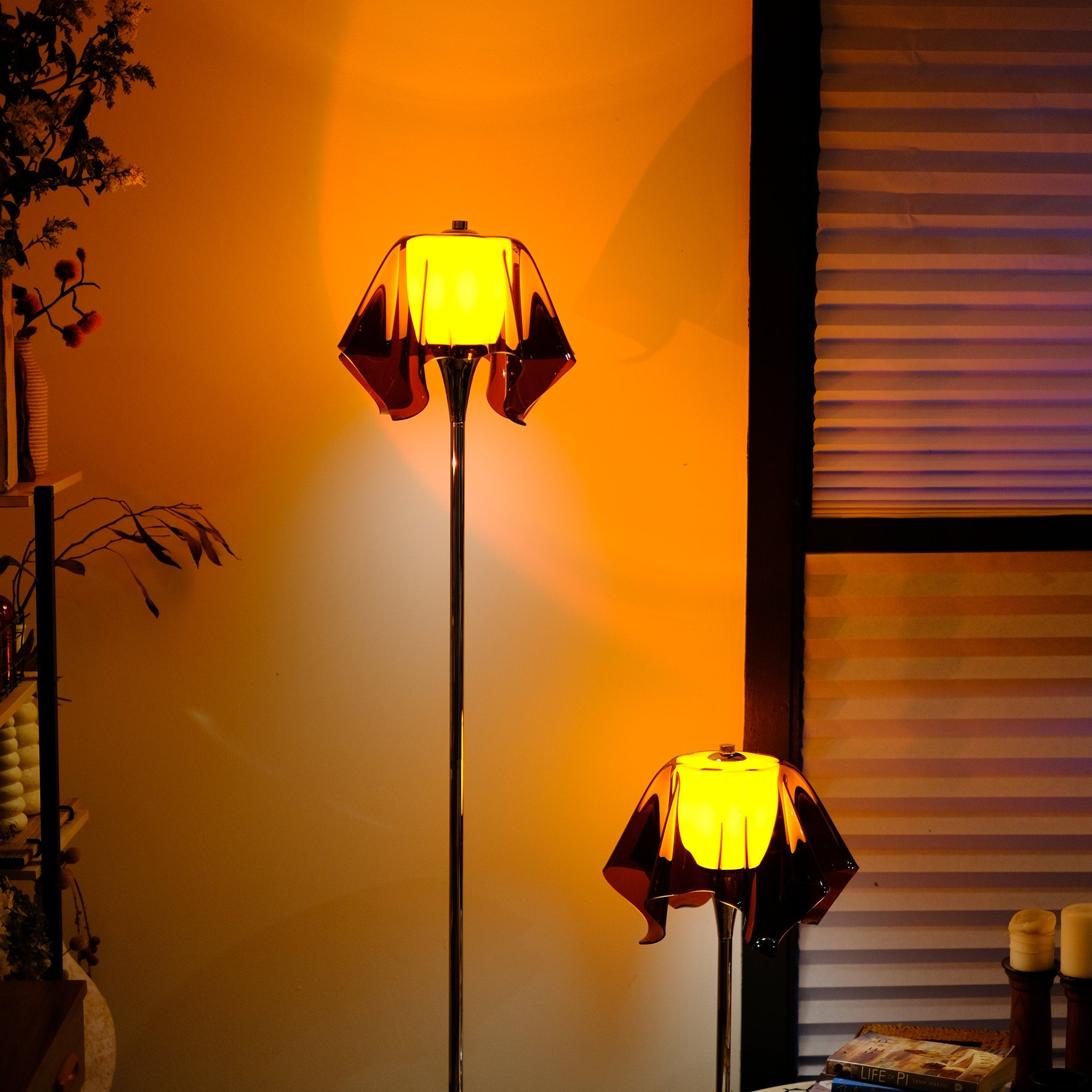 Fazzoletto Floating Handkerchief Lamp Duo – Table & Floor Lamp Set - Homezee