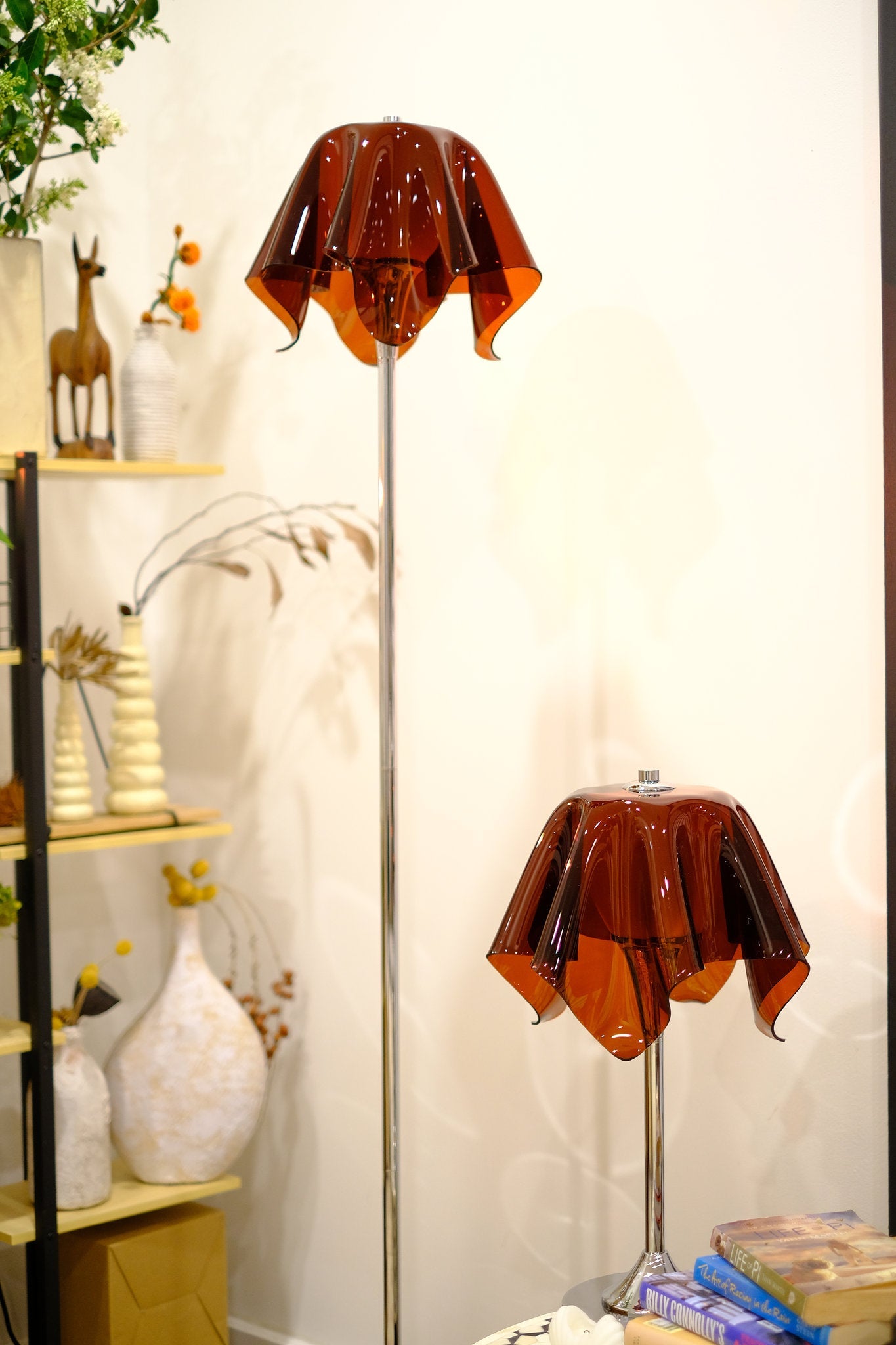 Fazzoletto Floating Handkerchief Lamp Duo – Table & Floor Lamp Set - Homezee