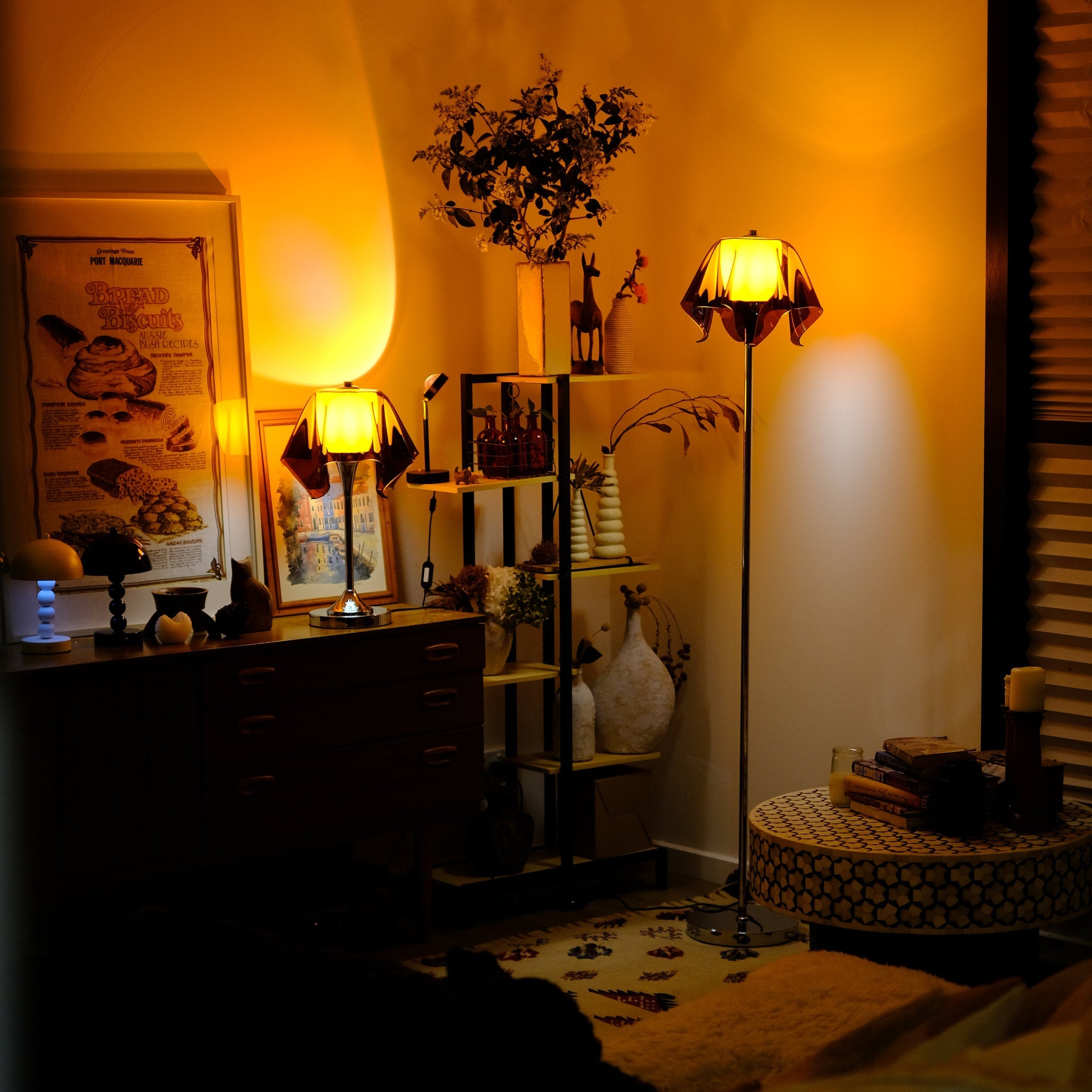 Fazzoletto Floating Handkerchief Lamp Duo – Table & Floor Lamp Set - Homezee