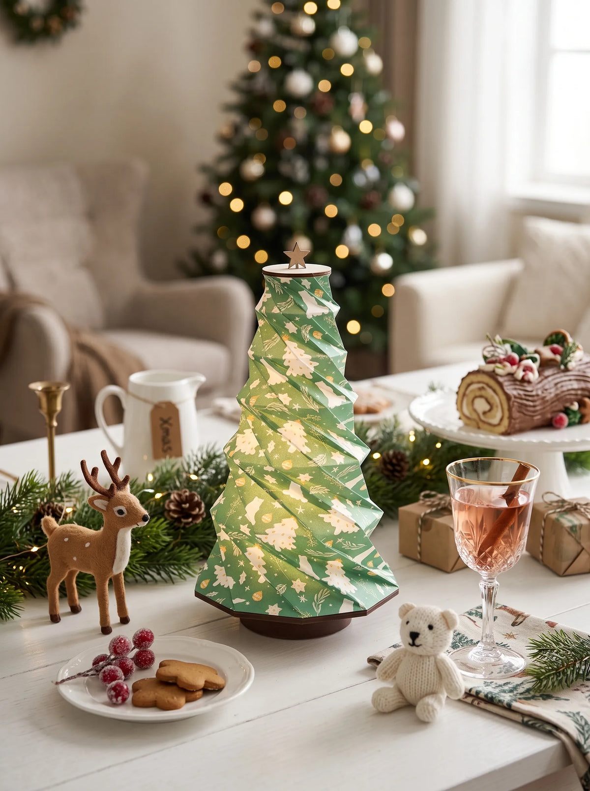 Foldable Paper Lamp Night Rechargeable Light