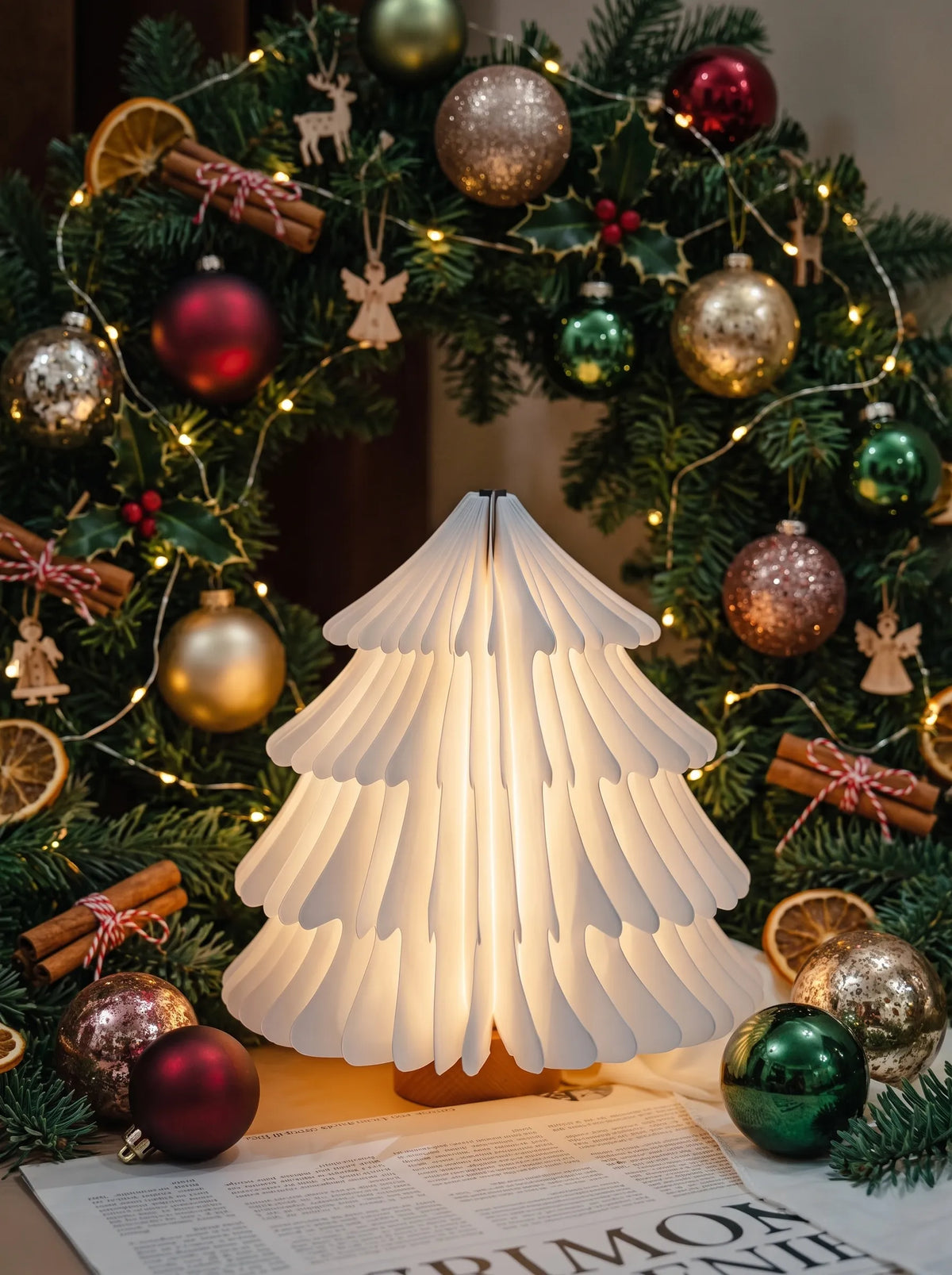 Foldable Paper Lamp Night Rechargeable Light