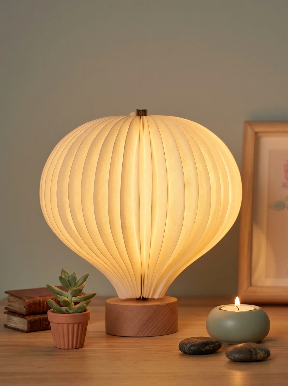 Foldable Paper Lamp Night Rechargeable Light