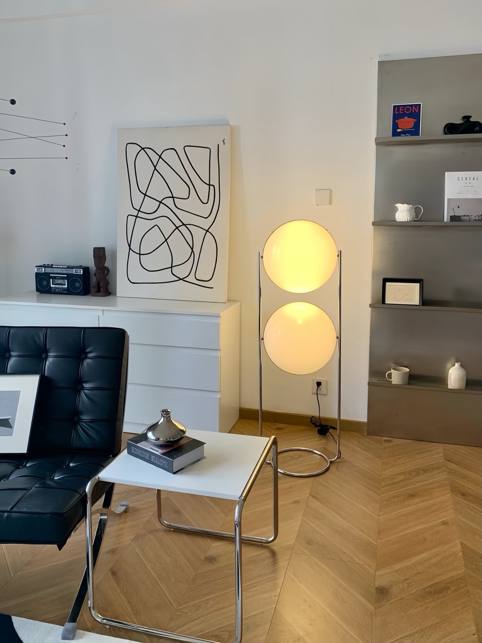 Garreau Two Globe Floor Lamp - Bauhaus Replica 1971 Design - Homezee