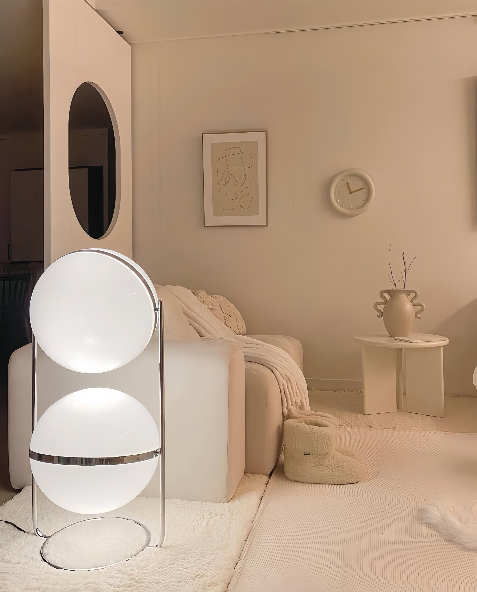 Garreau Two Globe Floor Lamp - Bauhaus Replica 1971 Design - Homezee