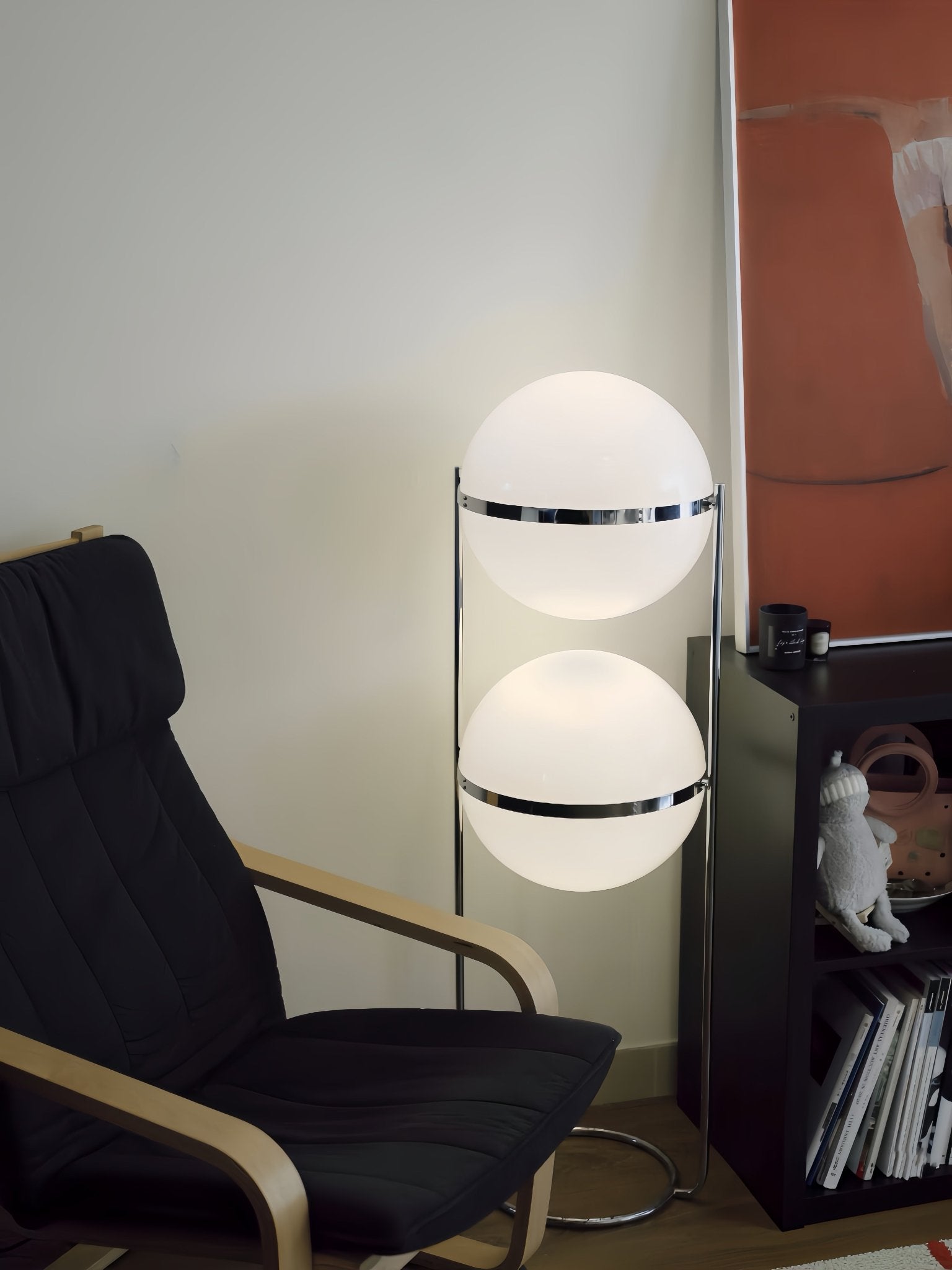 Garreau Two Globe Floor Lamp - Bauhaus Replica 1971 Design - Homezee