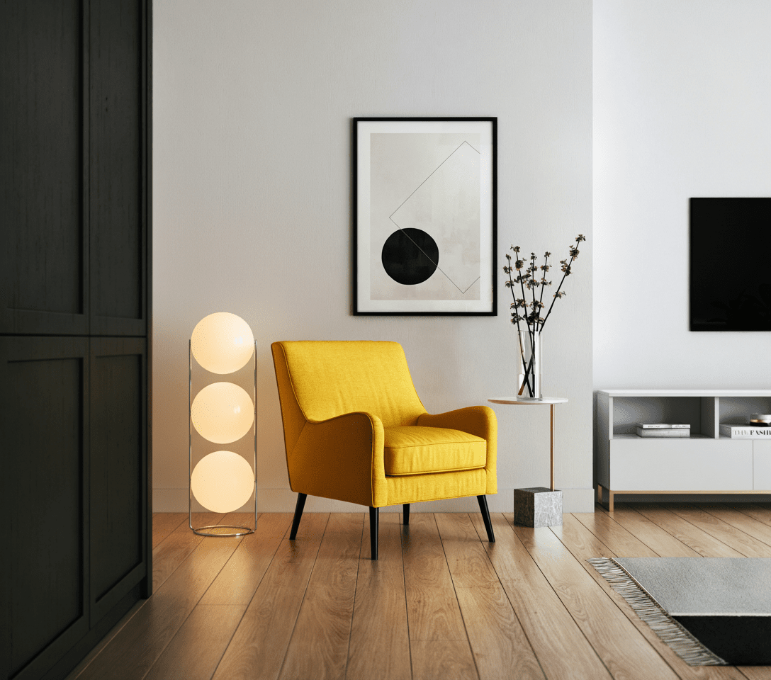 Garreau Trio Globe Floor Lamp - Bauhaus Replica 1971 Design - Homezee