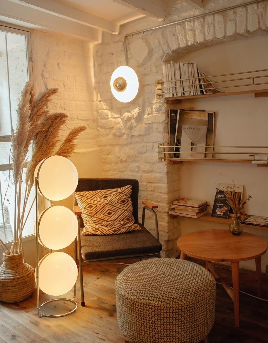 Garreau Trio Globe Floor Lamp - Bauhaus Replica 1971 Design - Homezee