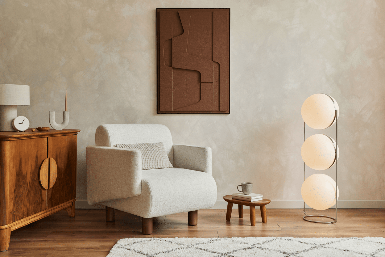 Garreau Trio Globe Floor Lamp - Bauhaus Replica 1971 Design - Homezee