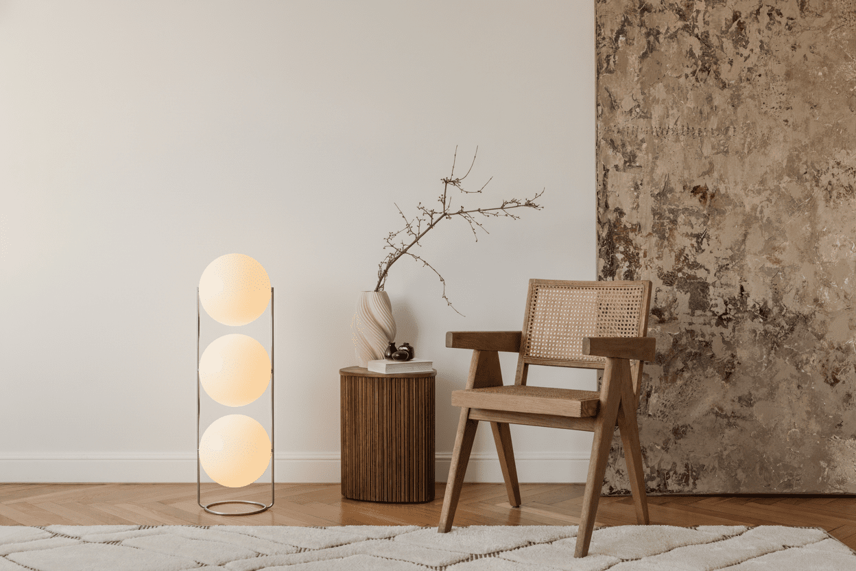 Garreau Trio Globe Floor Lamp - Bauhaus Replica 1971 Design - Homezee