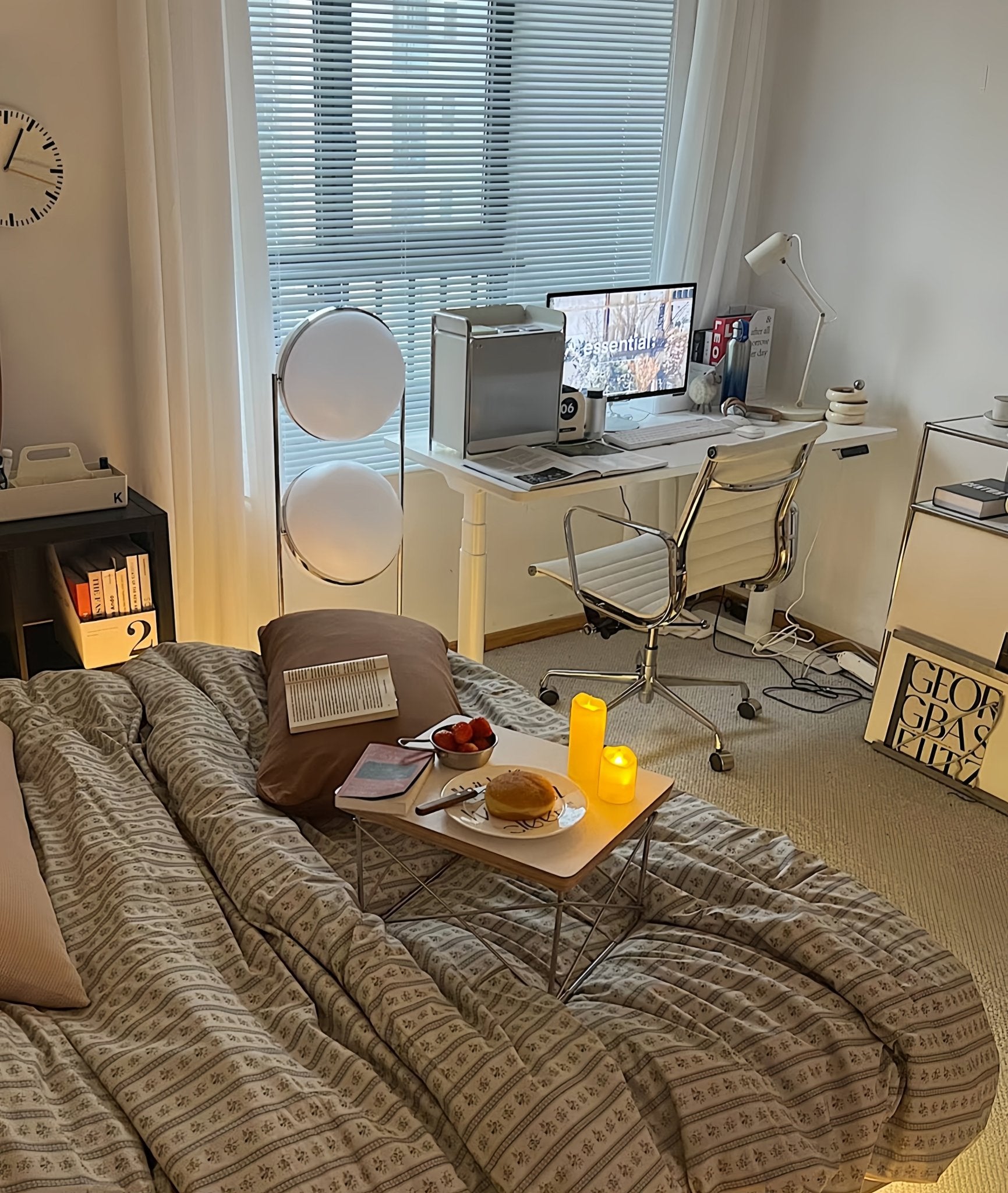 Garreau Two Globe Floor Lamp - Bauhaus Replica 1971 Design - Homezee