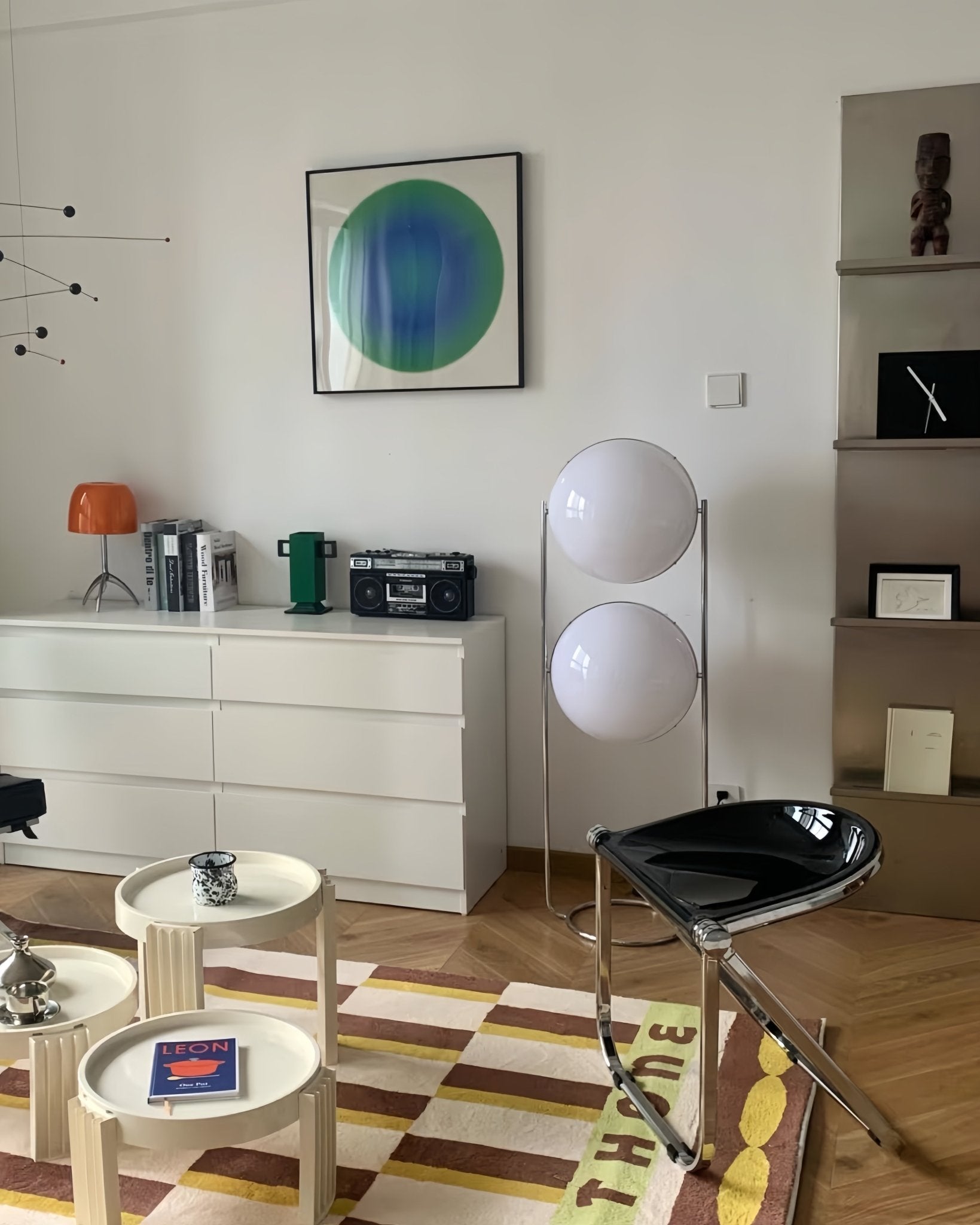 Garreau Two Globe Floor Lamp - Bauhaus Replica 1971 Design - Homezee