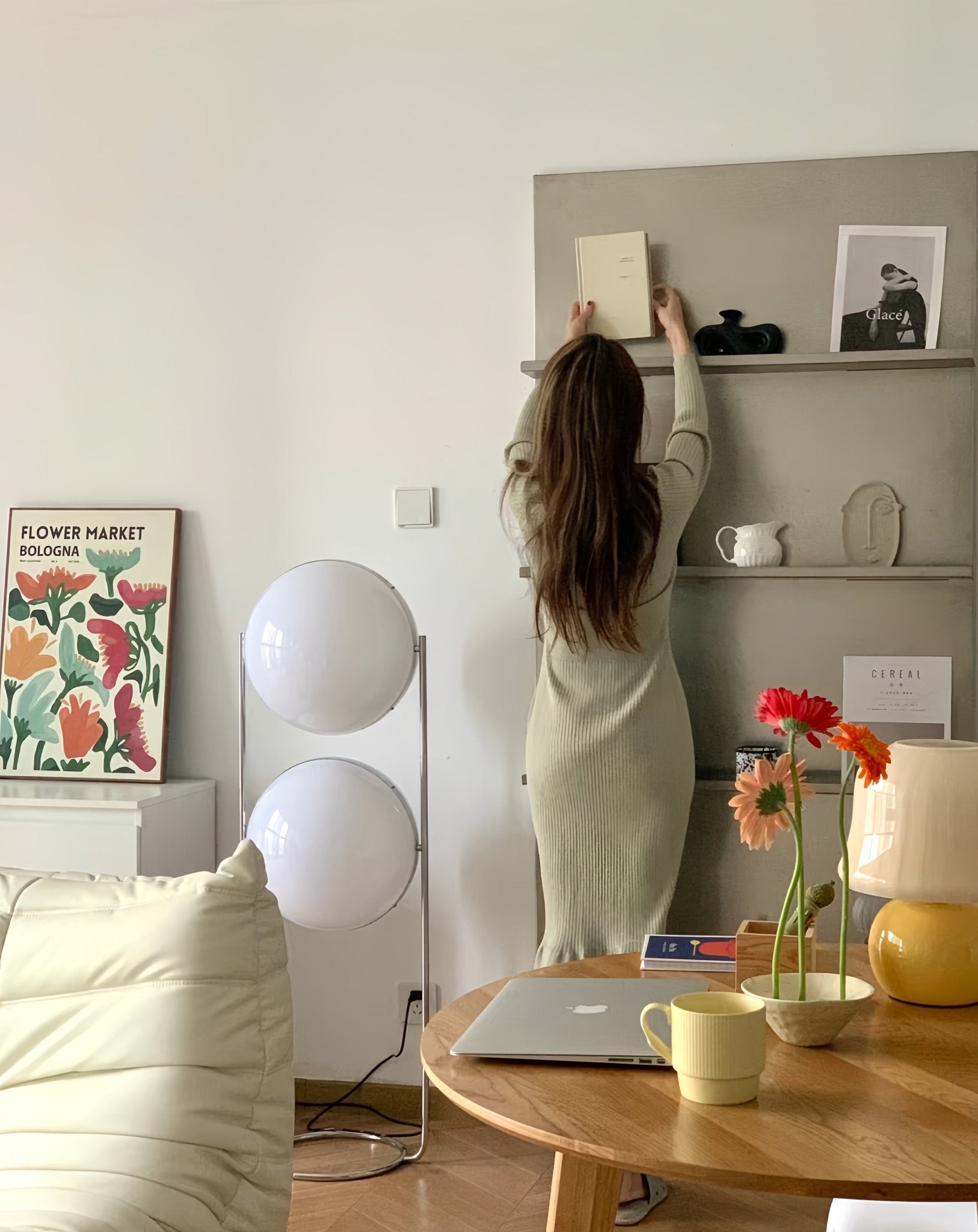 Garreau Two Globe Floor Lamp - Bauhaus Replica 1971 Design - Homezee