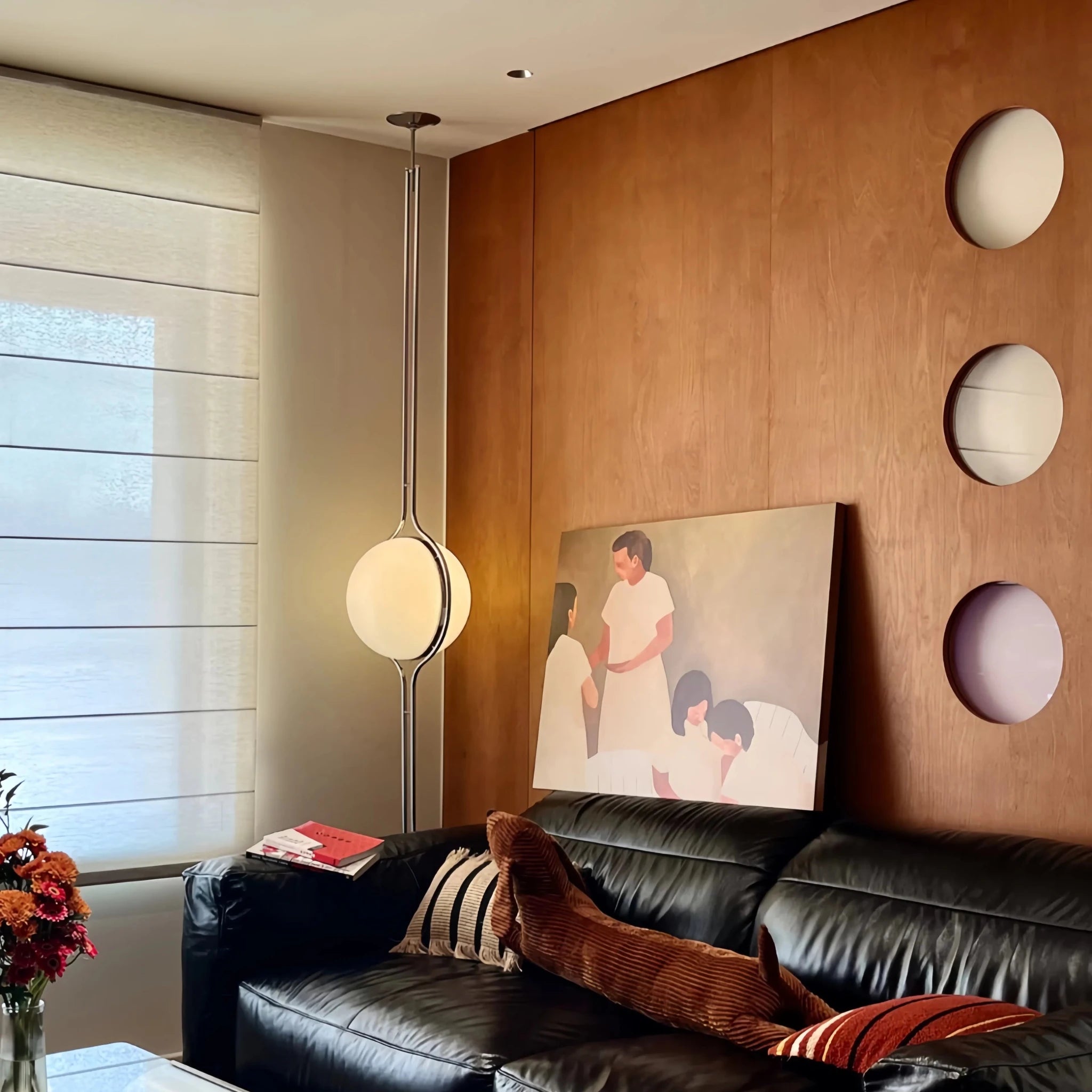 Garreau Globe Floor To Ceiling Lamp - Bauhaus Replica 1971 Design - Homezee