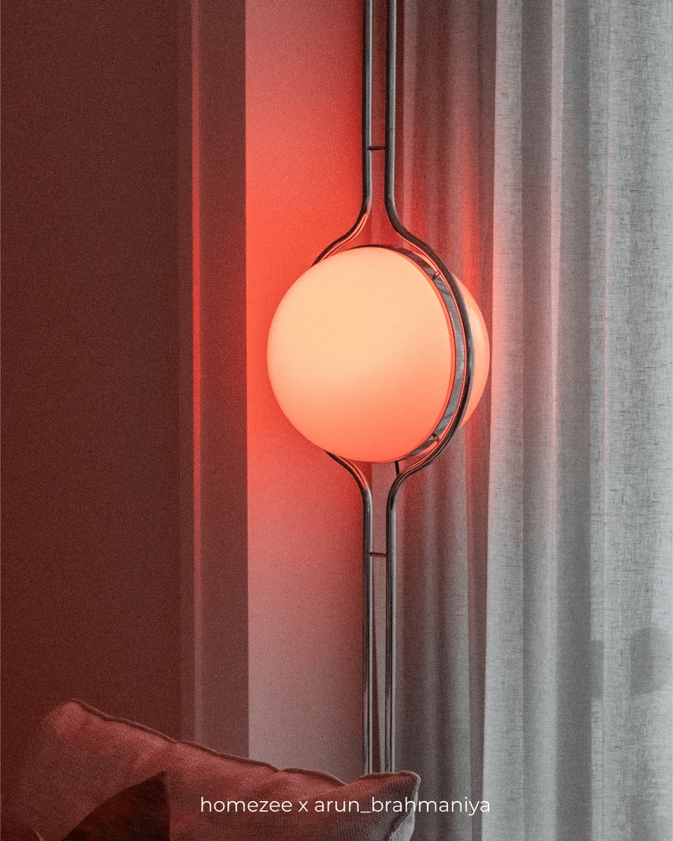 Garreau Globe Floor To Ceiling Lamp - Bauhaus Replica 1971 Design - Homezee