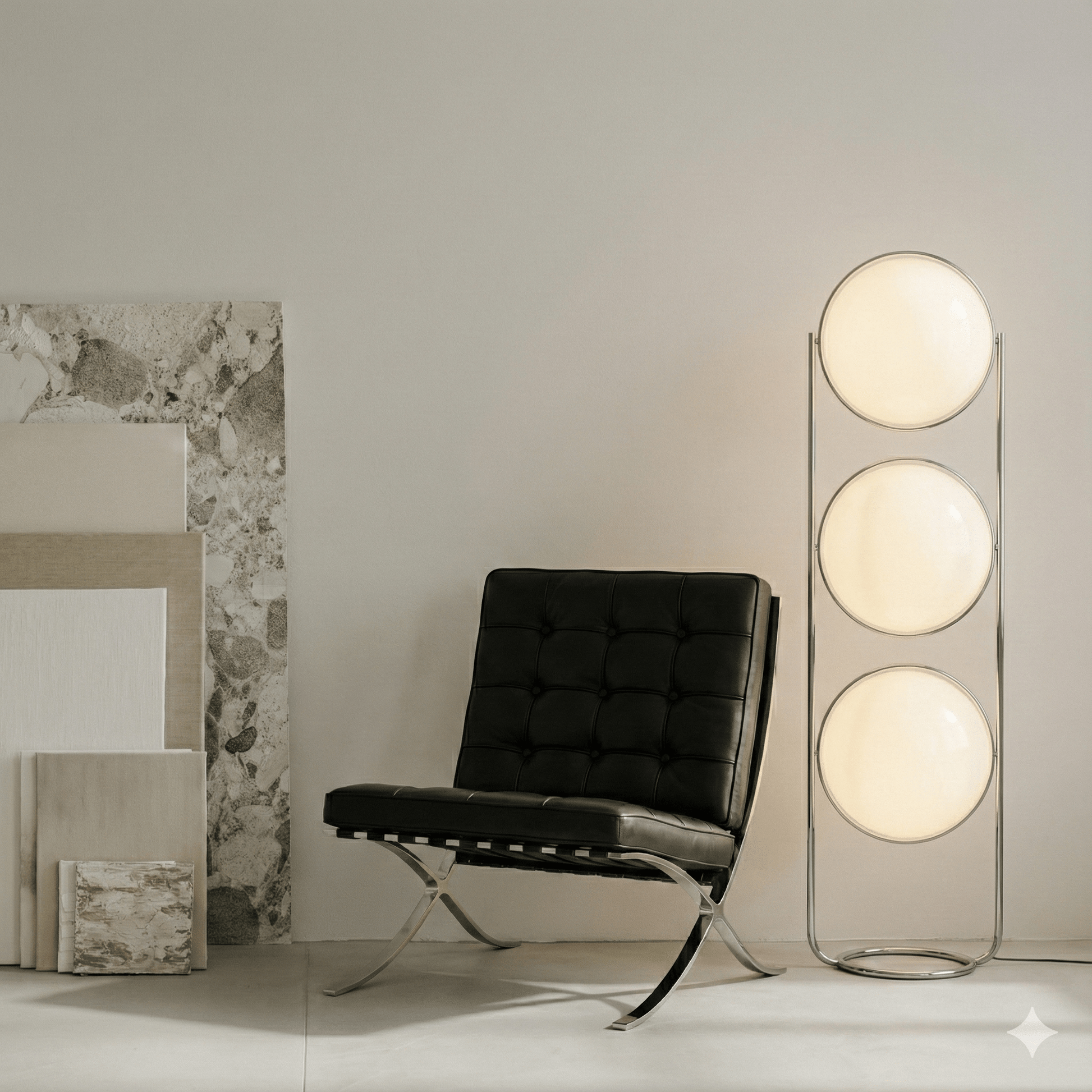 Garreau Trio Globe Floor Lamp - Bauhaus Replica 1971 Design - Homezee