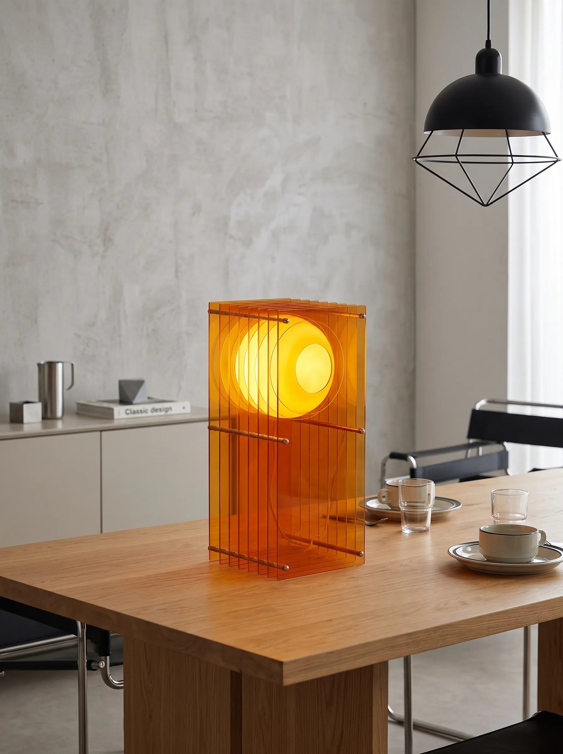 Guzzi Acrylic Moon Layered Table Lamp