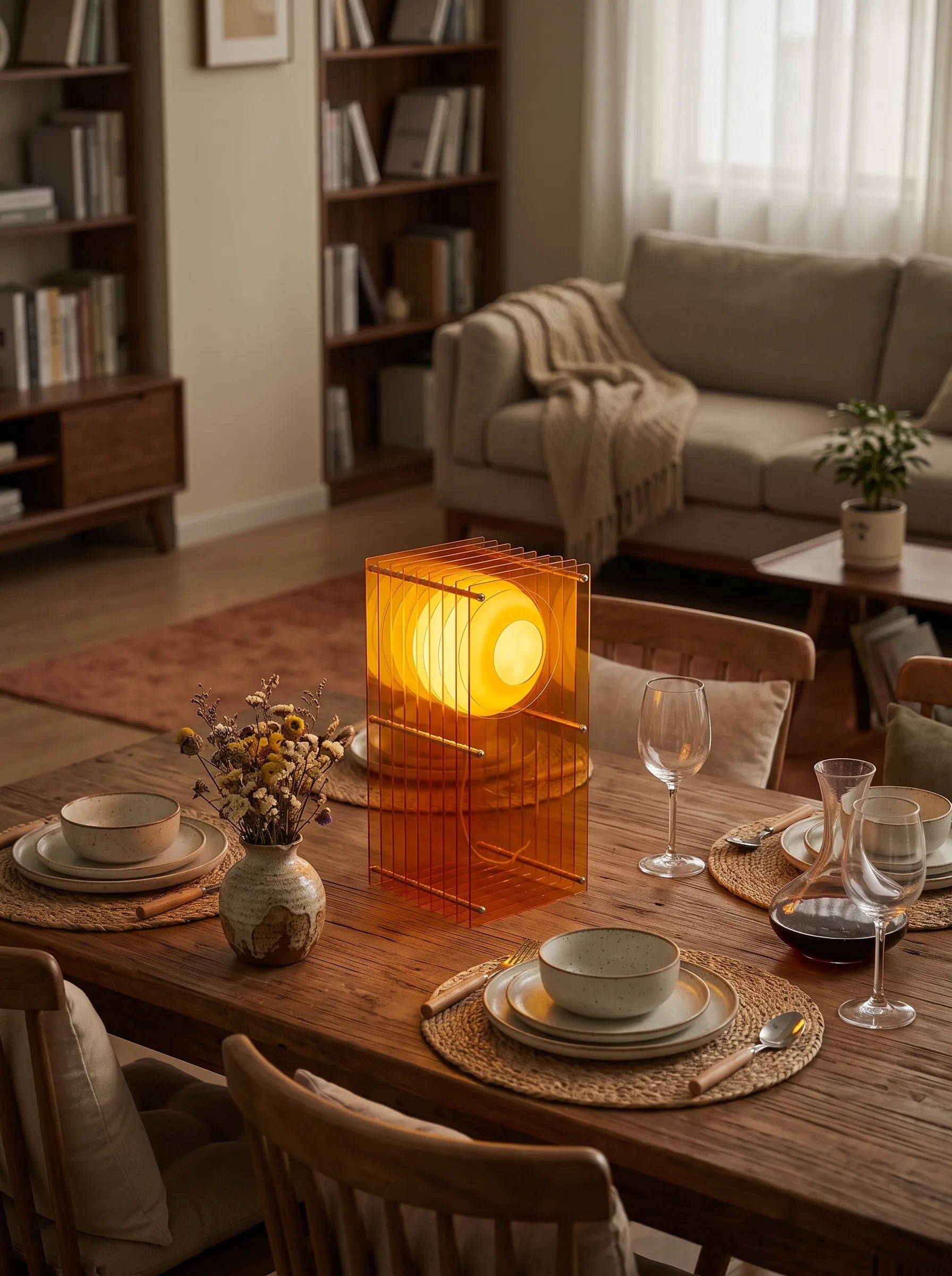 Guzzi Acrylic Moon Layered Table Lamp