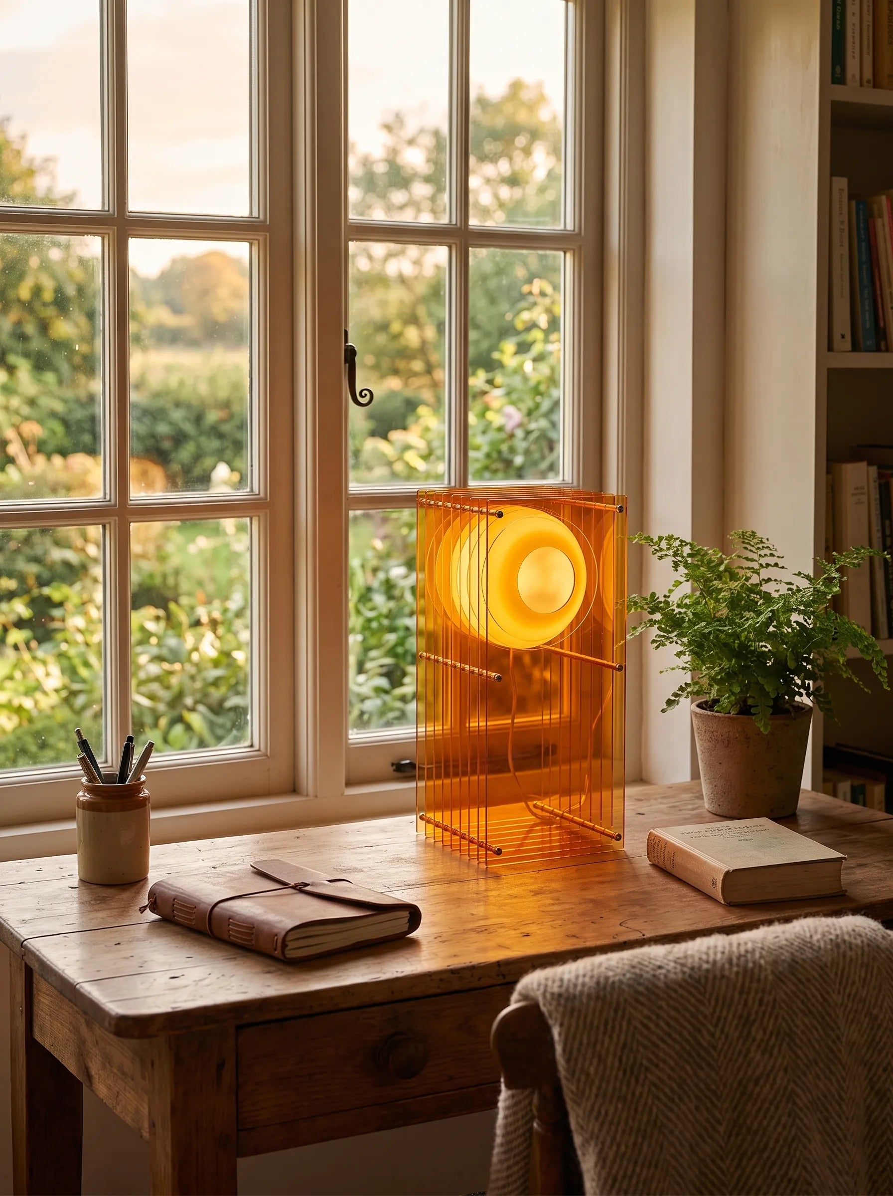 Guzzi Acrylic Moon Layered Table Lamp