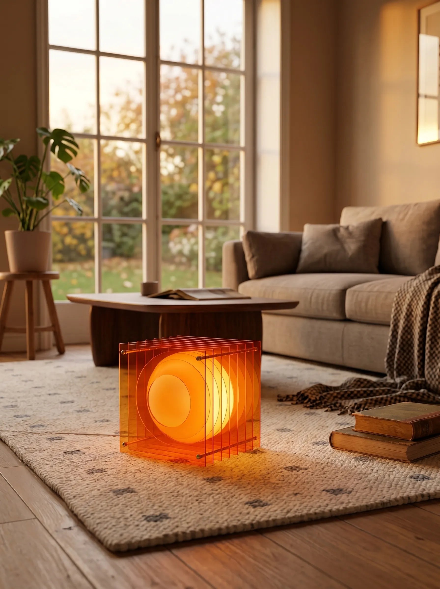 Guzzi Acrylic Moon Layered Table Lamp (Glass Bulb)