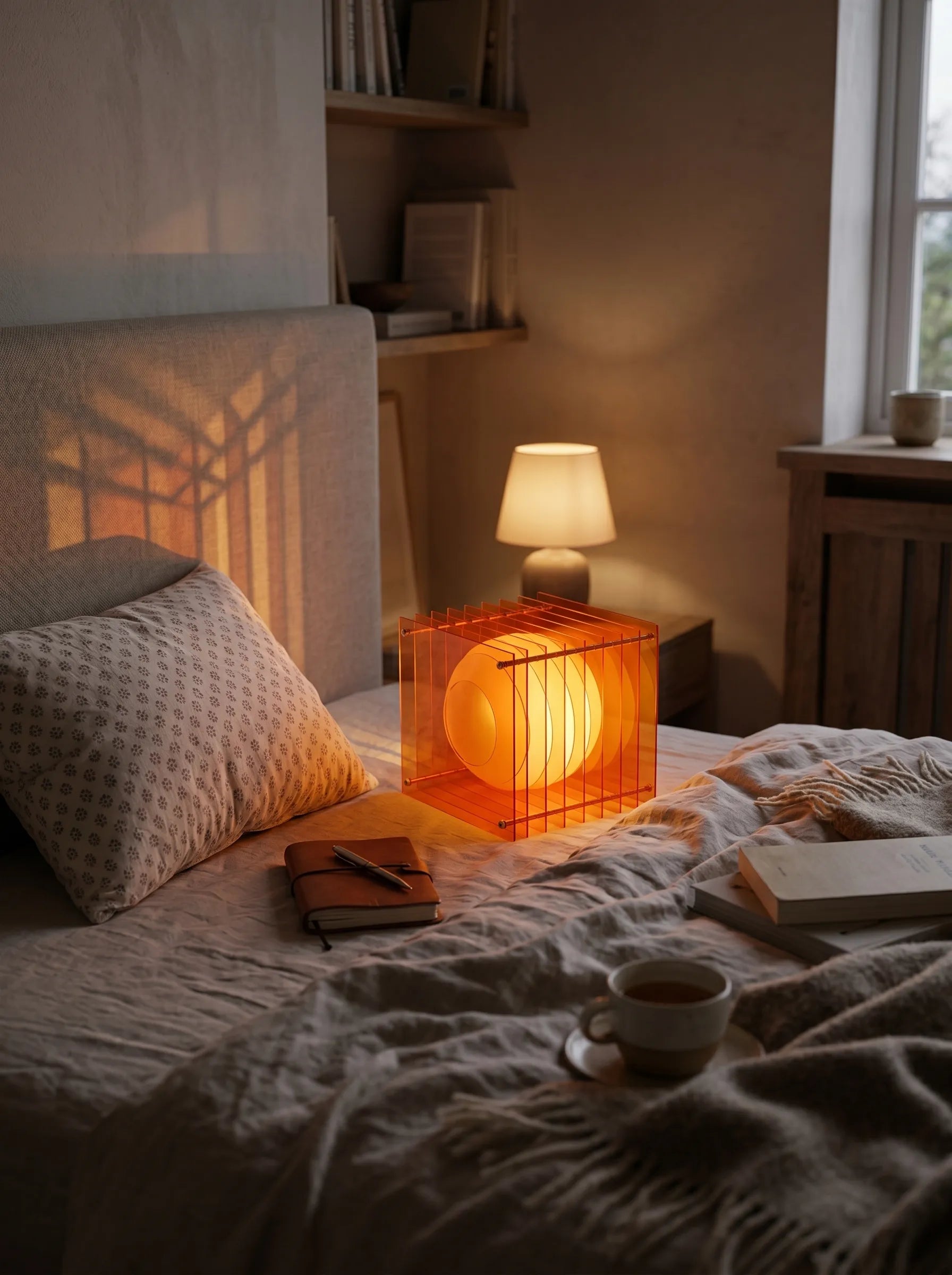 Guzzi Acrylic Moon Layered Table Lamp (Glass Bulb)