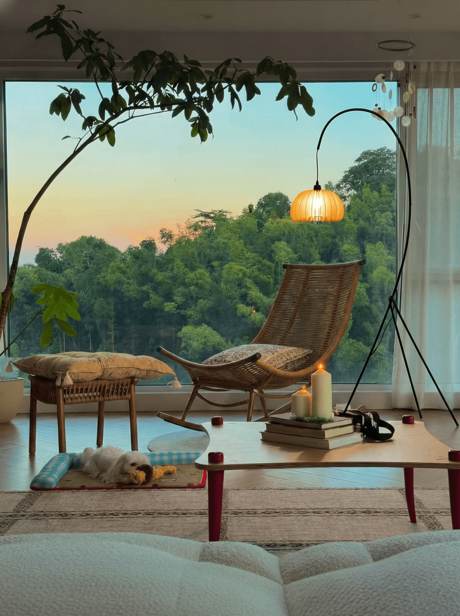 Hazel Tripod Wood Pumpkin Floor Lamp – Sculptural Modern Arc Lighting for Cozy Interiors - Homezee