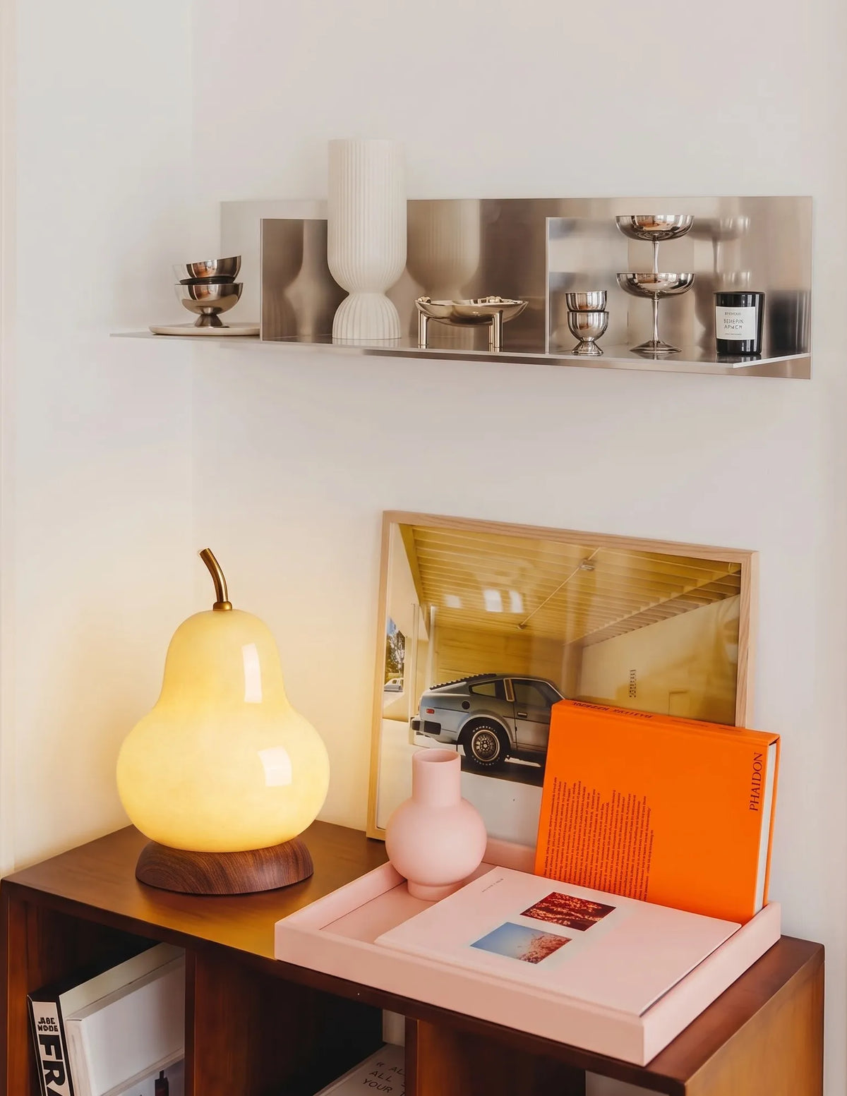 Isla Pear Portable Glass Table Lamp Rechargeable