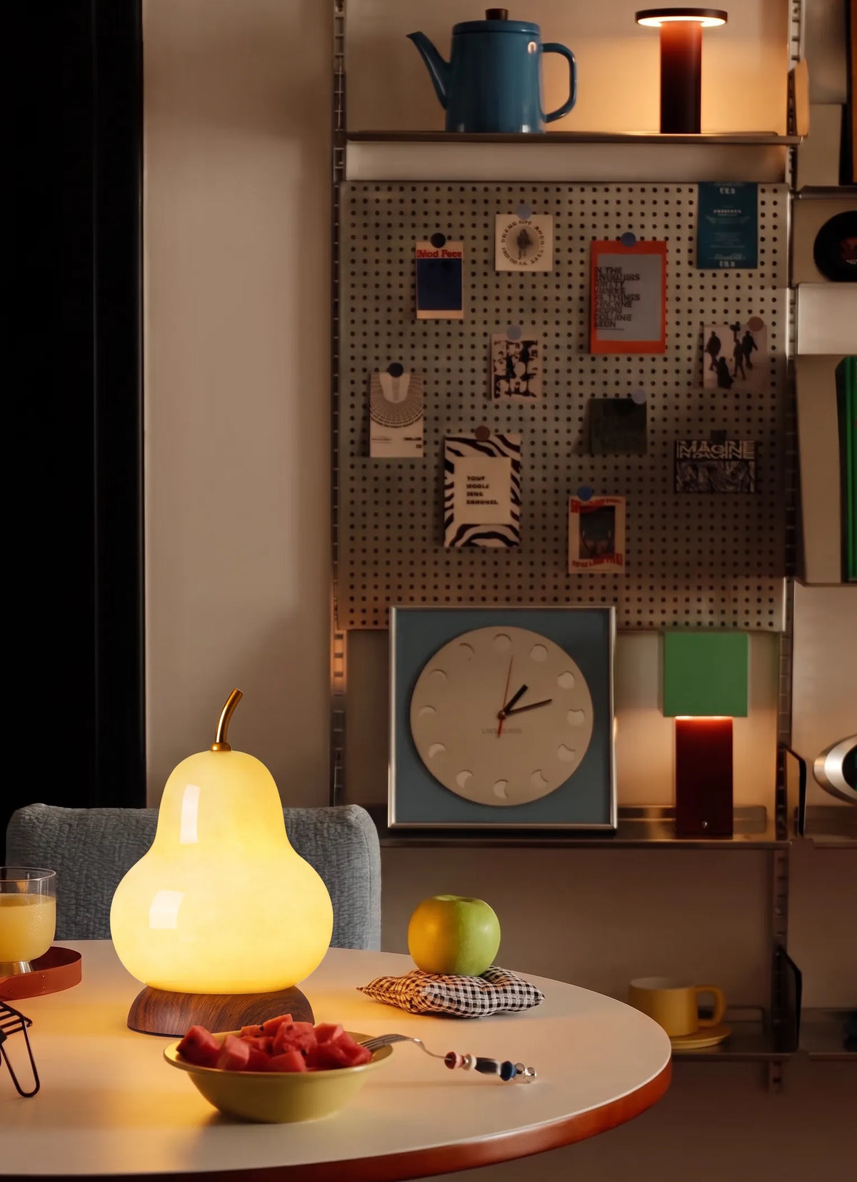 Isla Pear Portable Glass Table Lamp Rechargeable