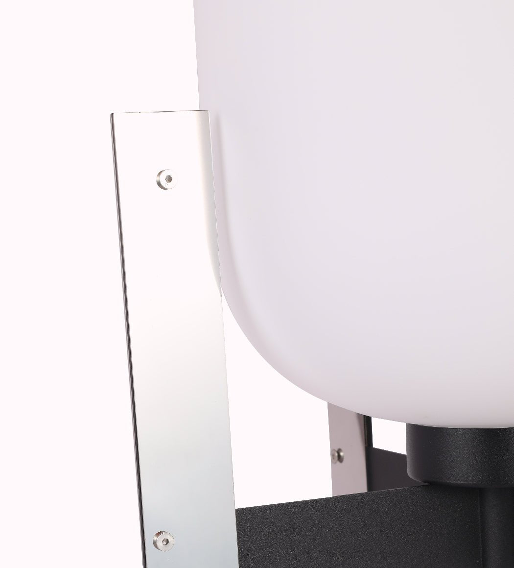 Alix Cesta Metalica Basket Lamp Modern Opal Glass & Chrome Accent Light - Homezee