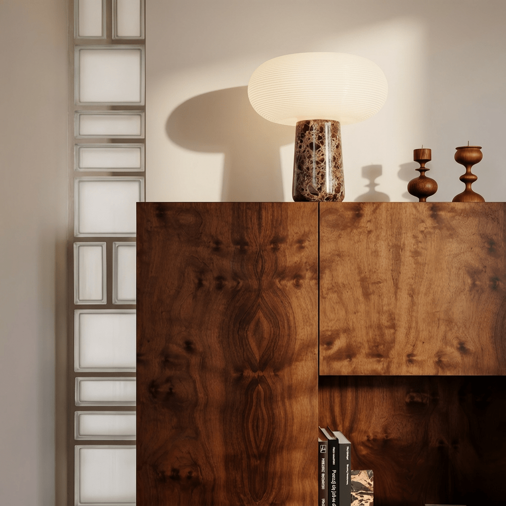 Layla Table Lamp | Frosted Ribbed Glass - Homezee