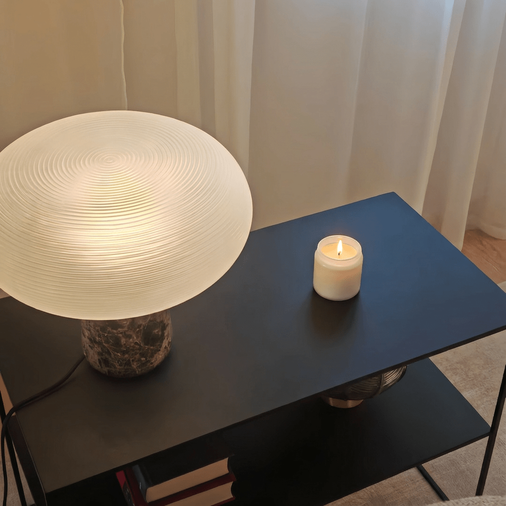 Layla Table Lamp | Frosted Ribbed Glass - Homezee