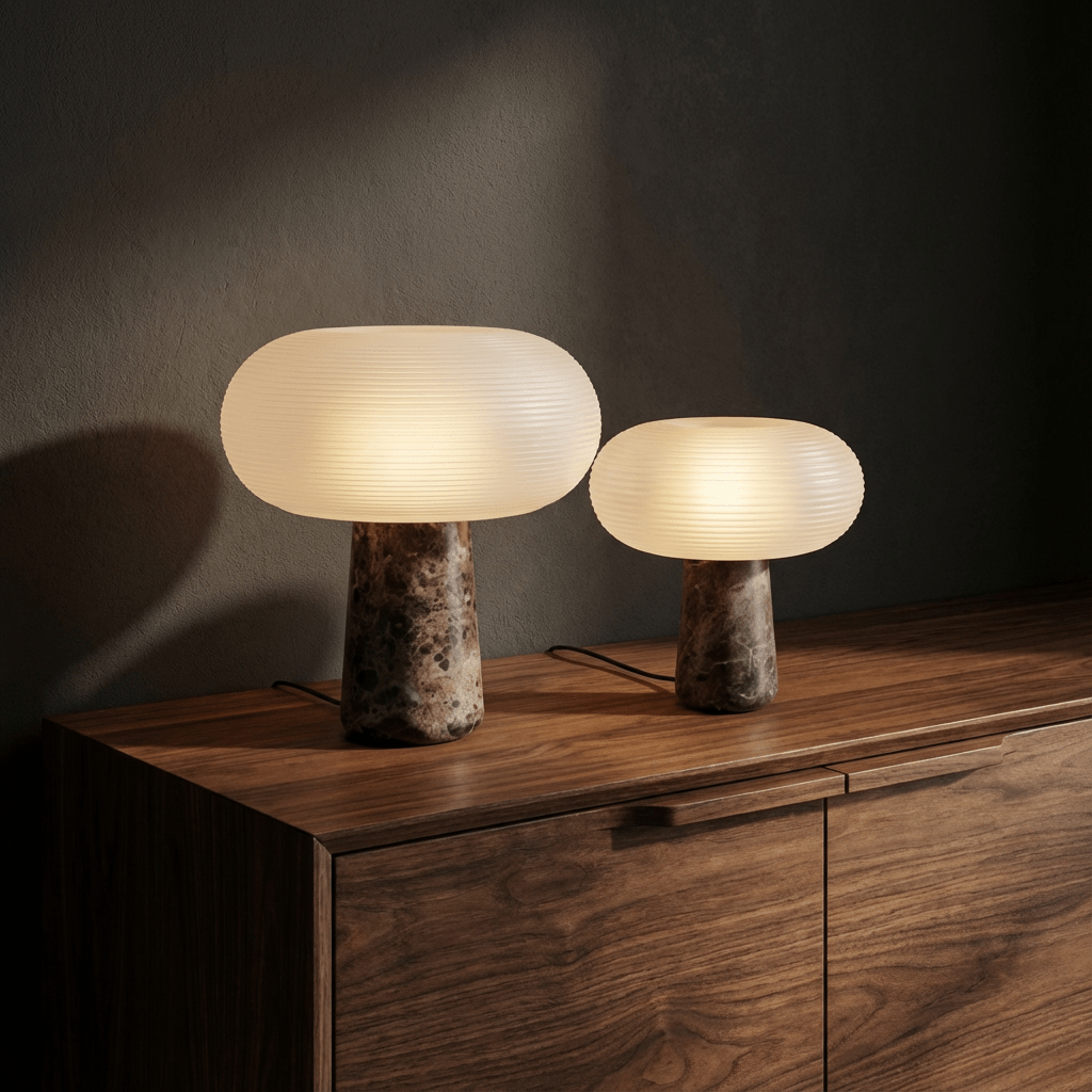 Layla Table Lamp | Frosted Ribbed Glass - Homezee