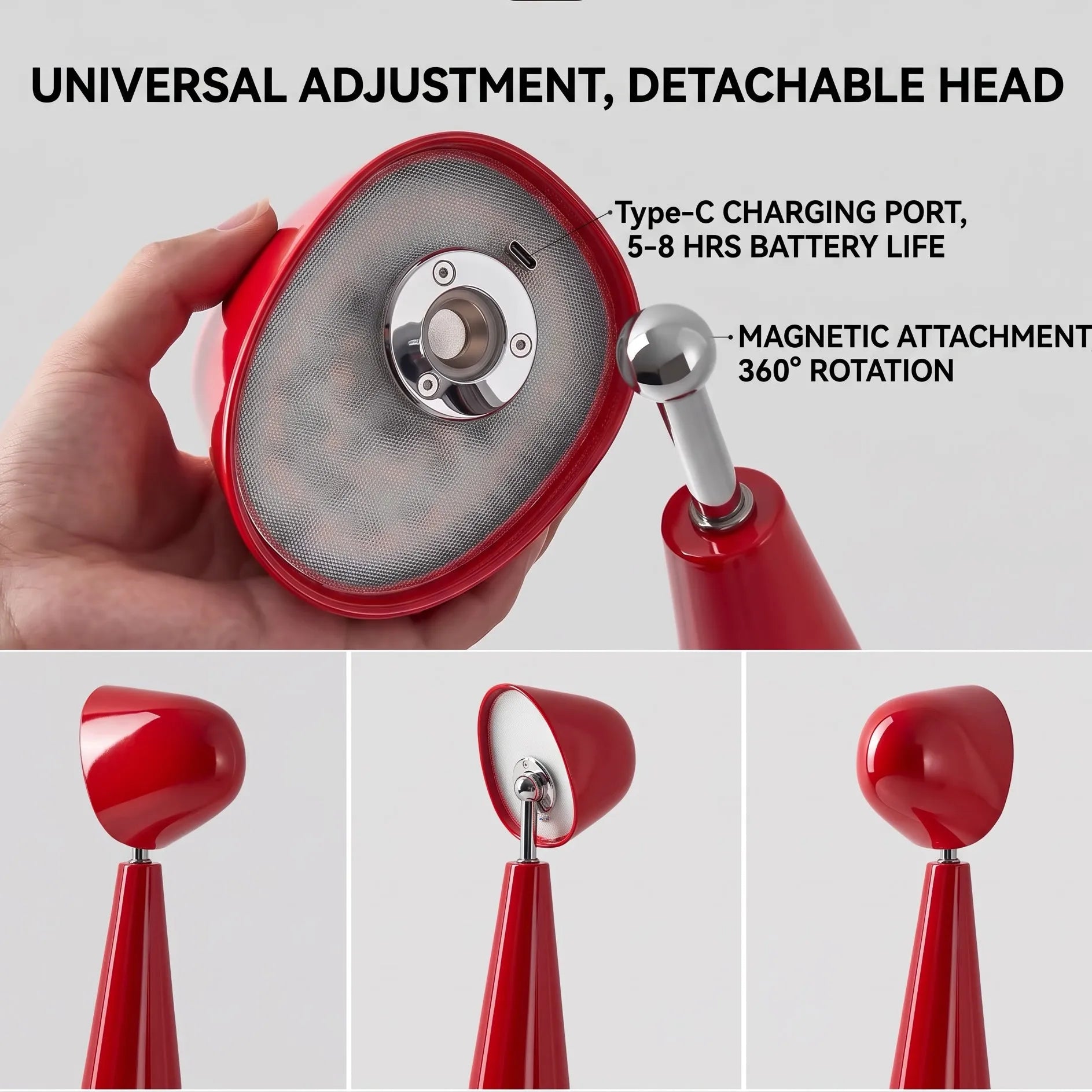 Little Red Cap Portable LED Rechargeable Table Lamp