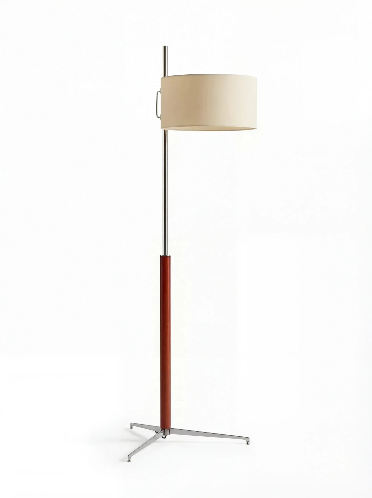 Mila Colonial Floor Lamp | Walnut Wood & Chrome - Homezee