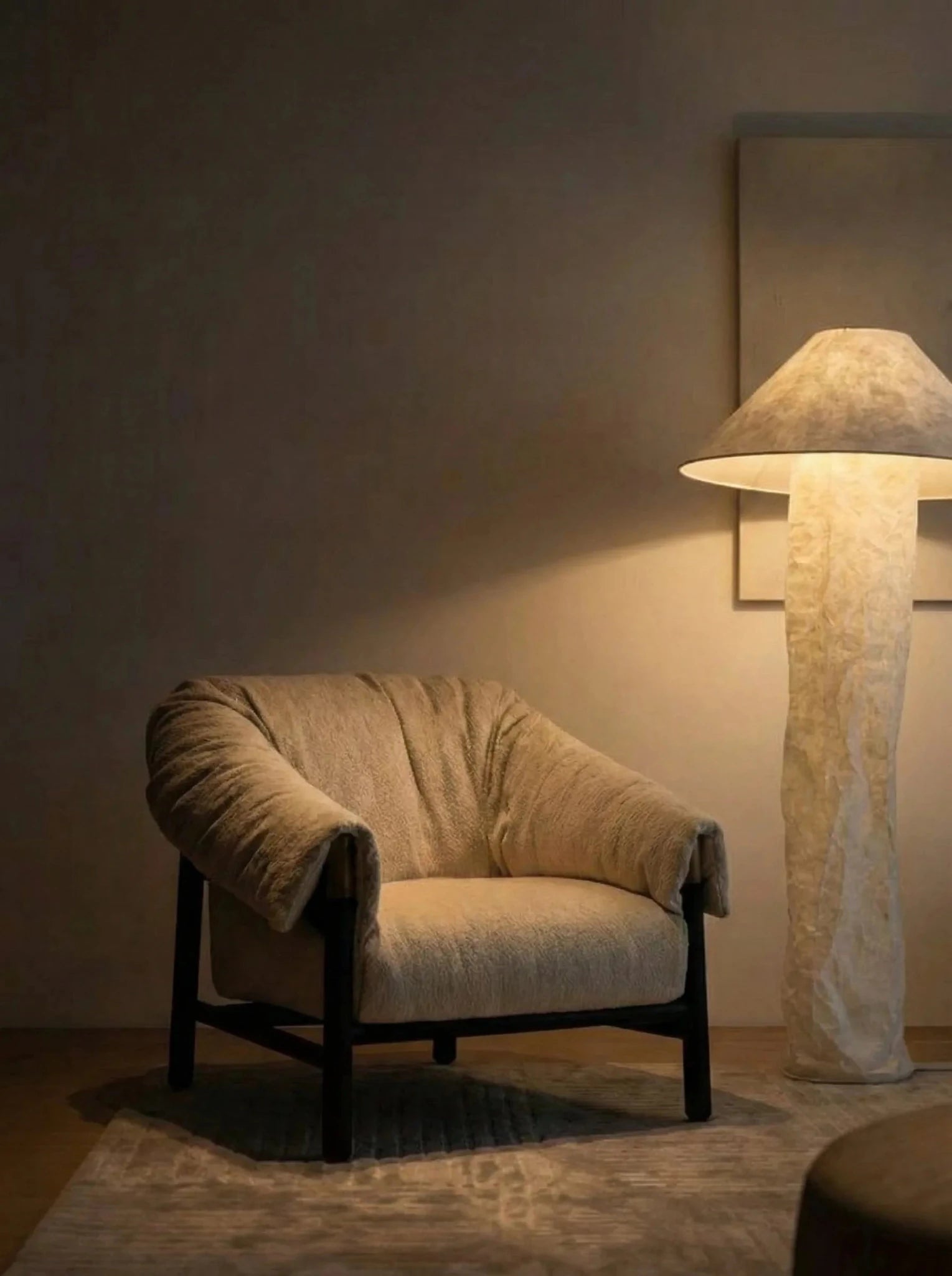 Akari - style Crinkle Paper Table Lamp Floor Lamp - Homezee