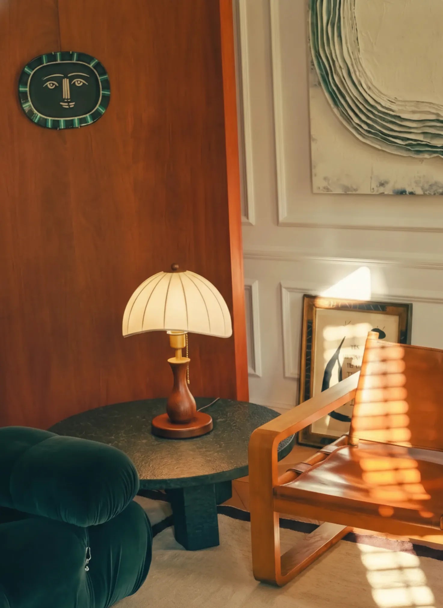 Nagoya Wooden Pull‑Chain Table Lamp