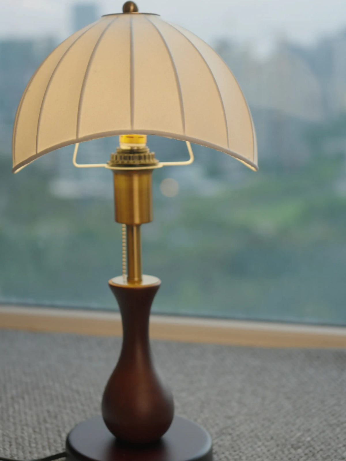 Nagoya Wooden Pull‑Chain Table Lamp