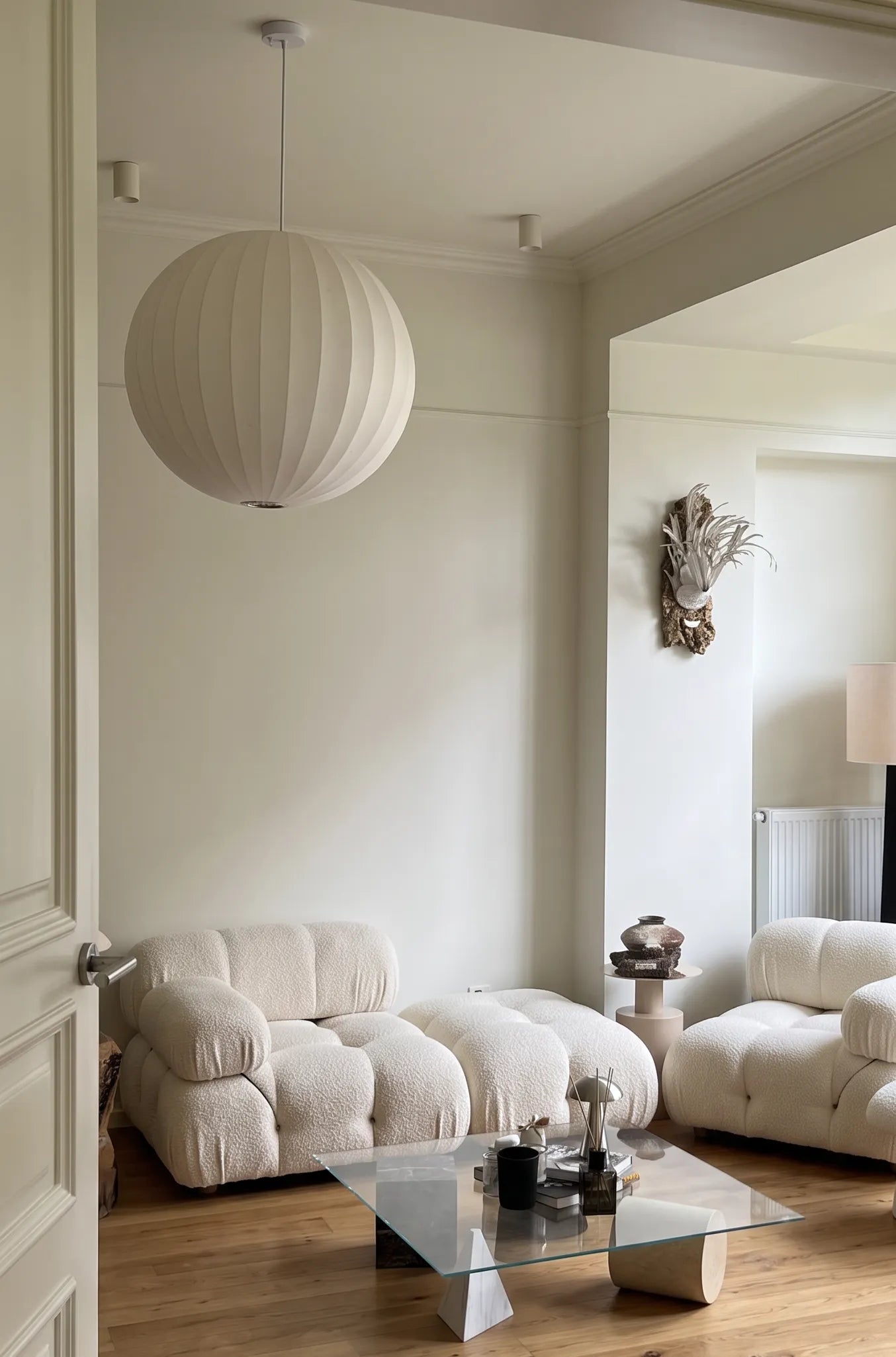 Nelson Lantern Orb Round Silk Pendant Light