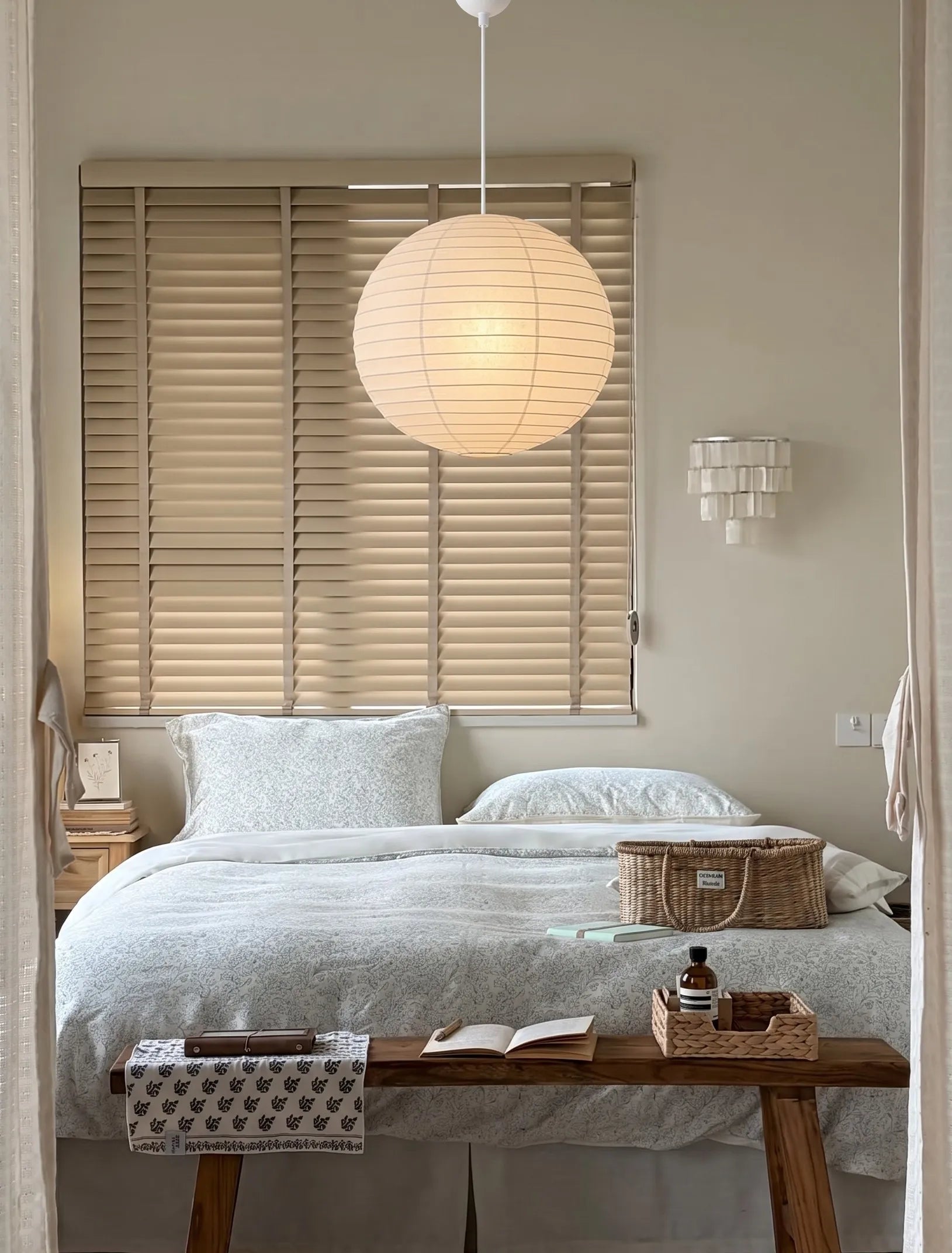 Nelson Lantern Orb Round Silk Pendant Light