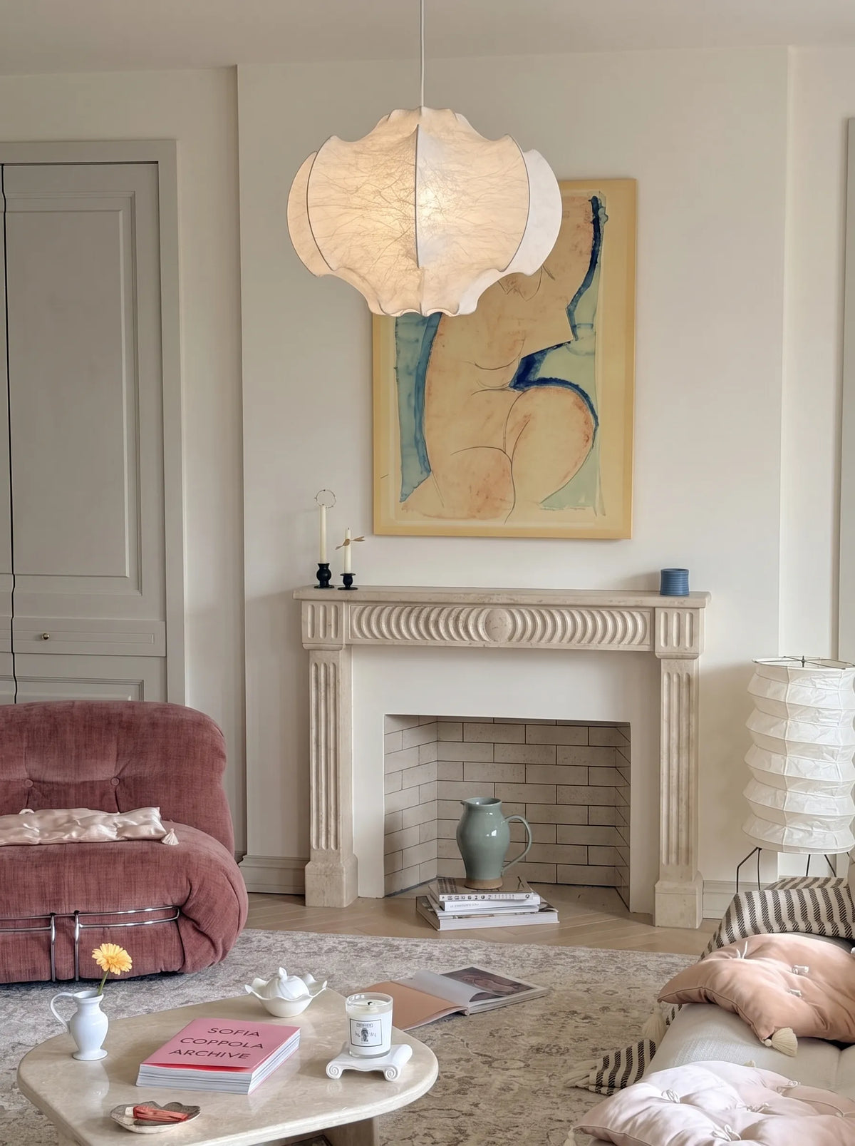 Nelson Lantern Silk Wabi-Sabi Pendant Light
