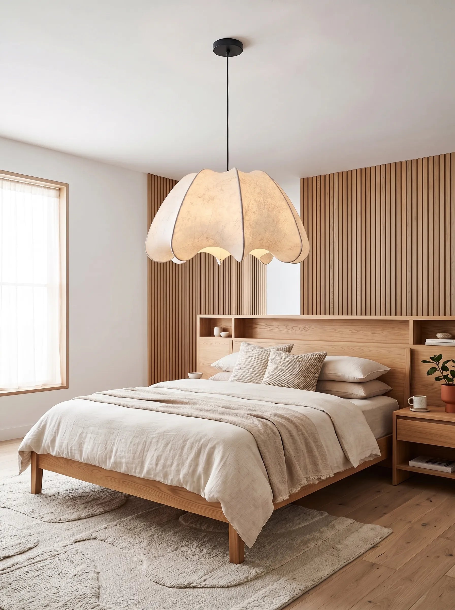 Nelson Silk Petal Bubble Japandi Pendant Light