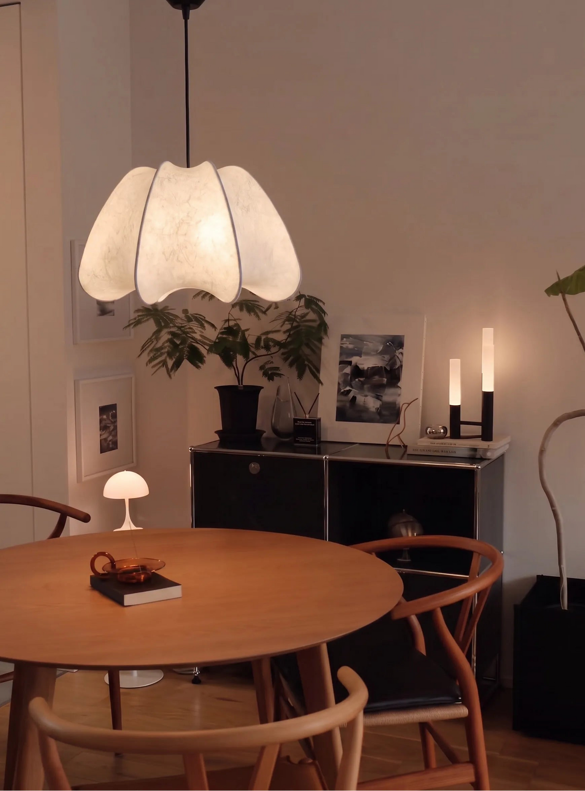 Nelson Silk Petal Bubble Japandi Pendant Light