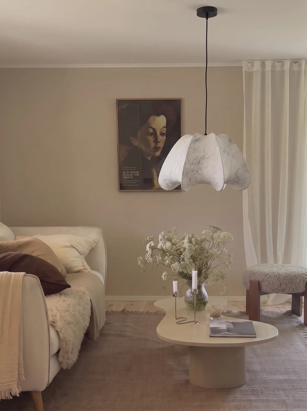 Nelson Silk Petal Bubble Japandi Pendant Light