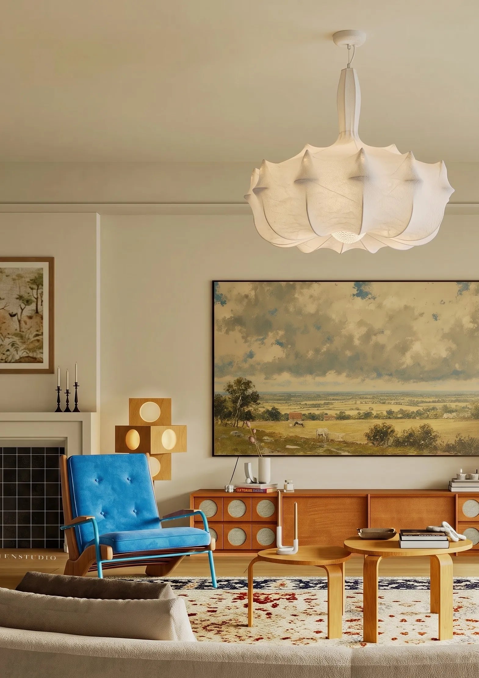 Nelson Silk Cocoon Wabi-Sabi Cloud Pendant Light