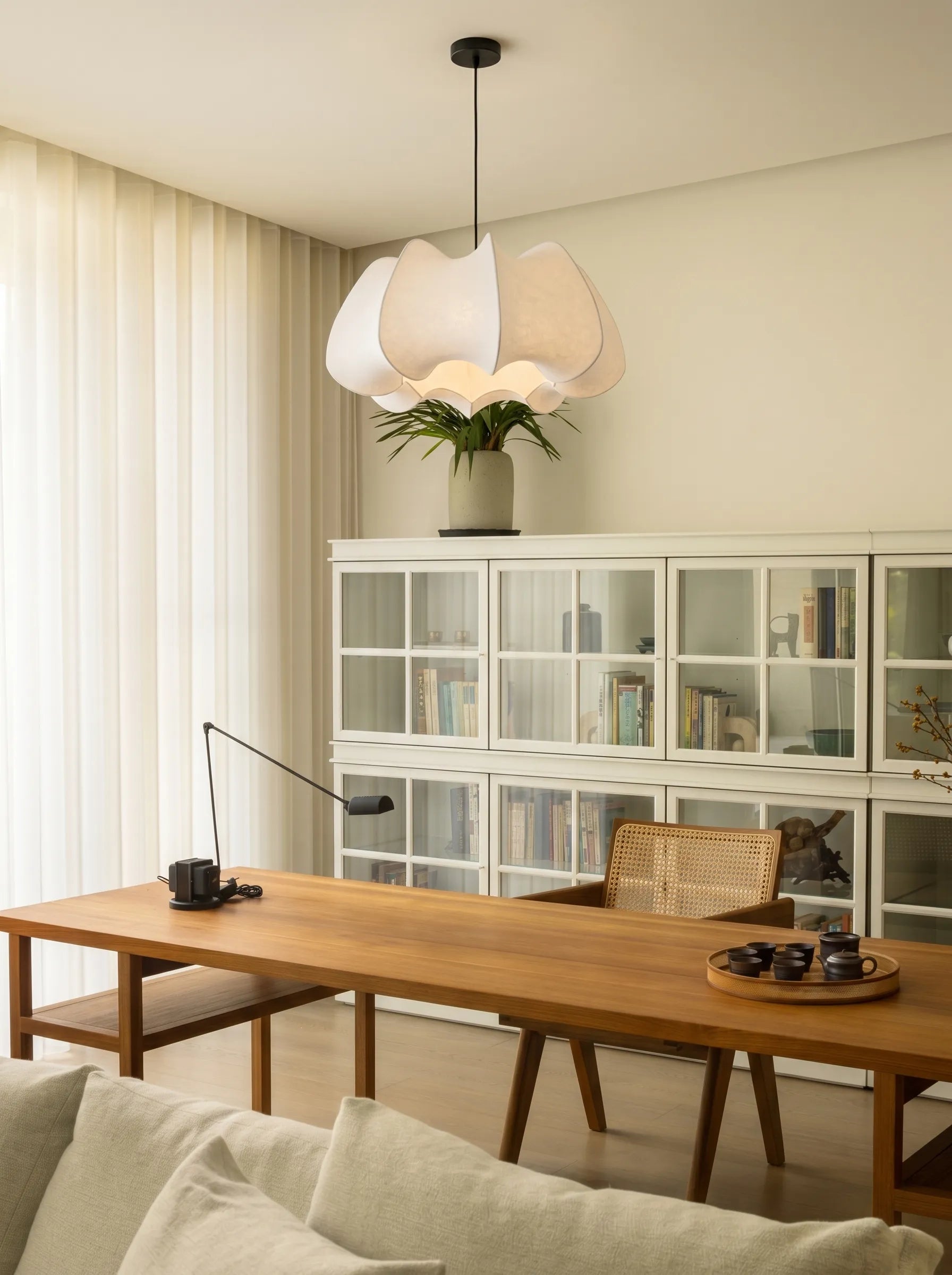 Nelson Silk Petal Bubble Japandi Pendant Light