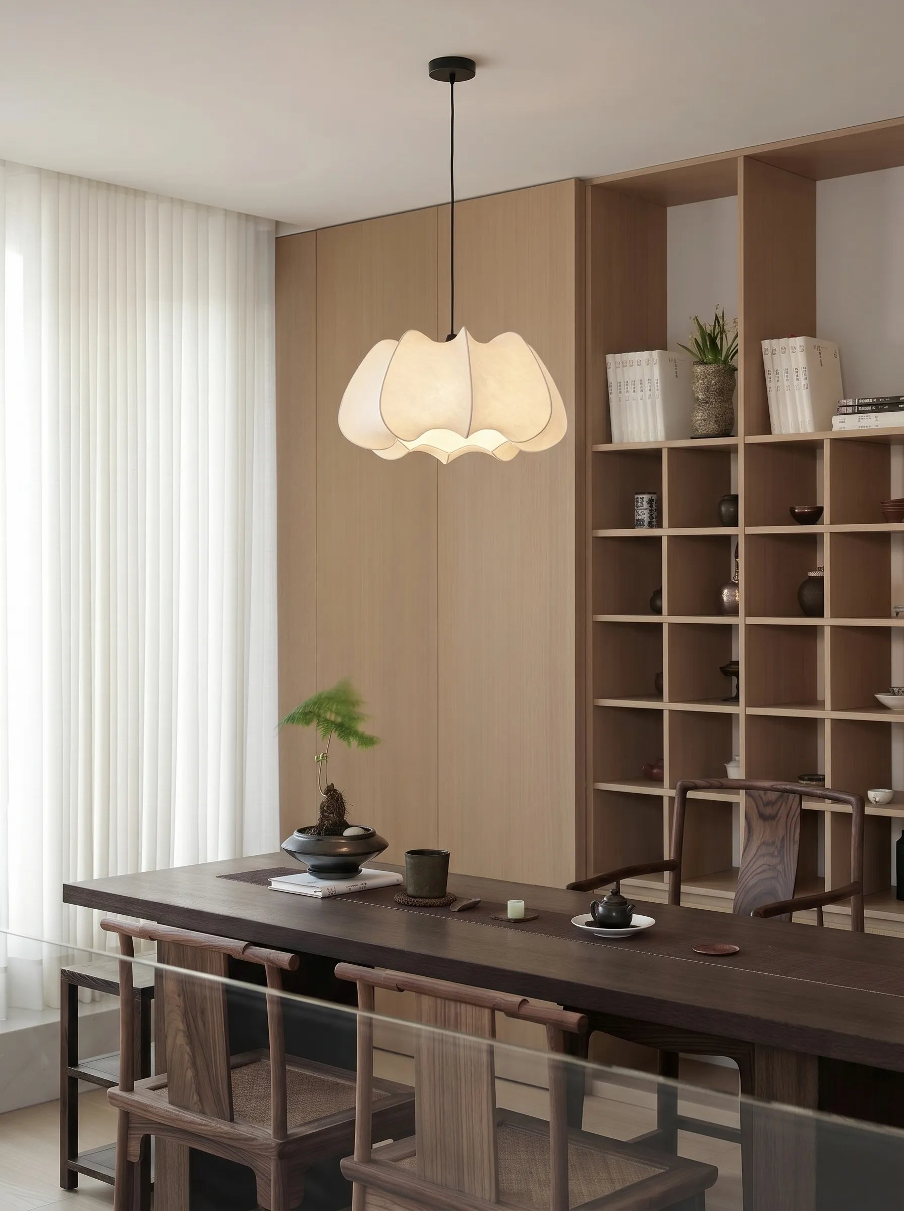 Nelson Silk Petal Bubble Japandi Pendant Light