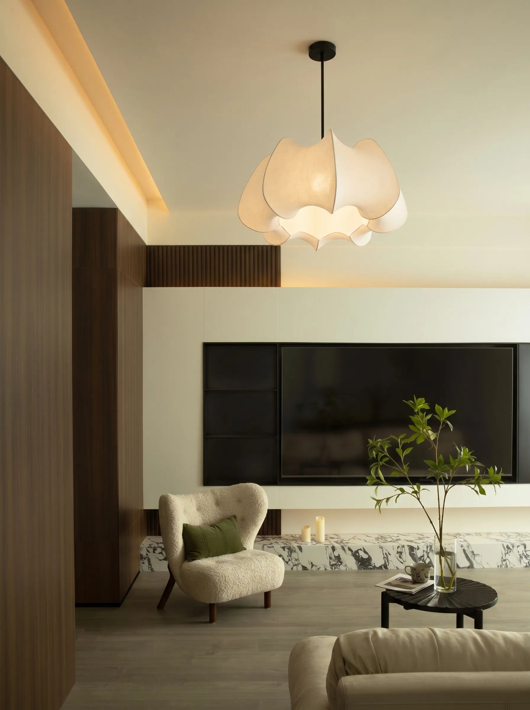 Nelson Silk Petal Bubble Japandi Pendant Light