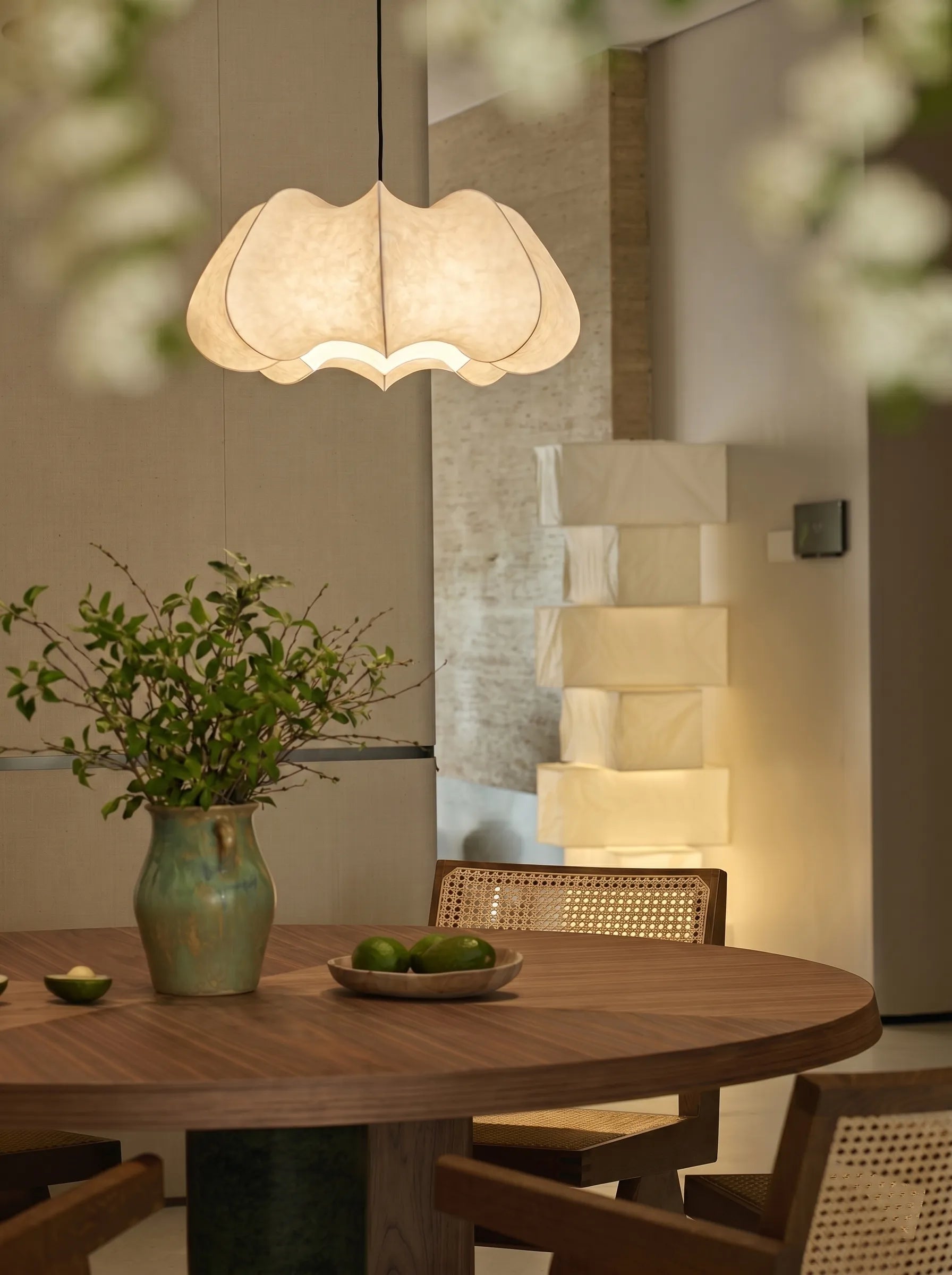 Nelson Silk Petal Bubble Japandi Pendant Light