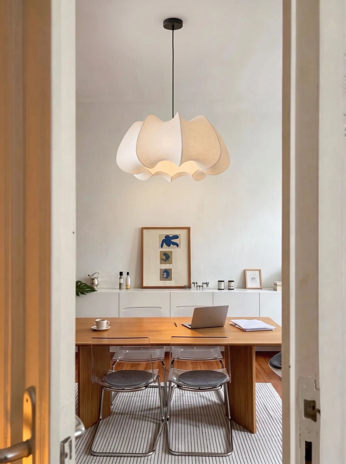 Nelson Silk Petal Bubble Japandi Pendant Light